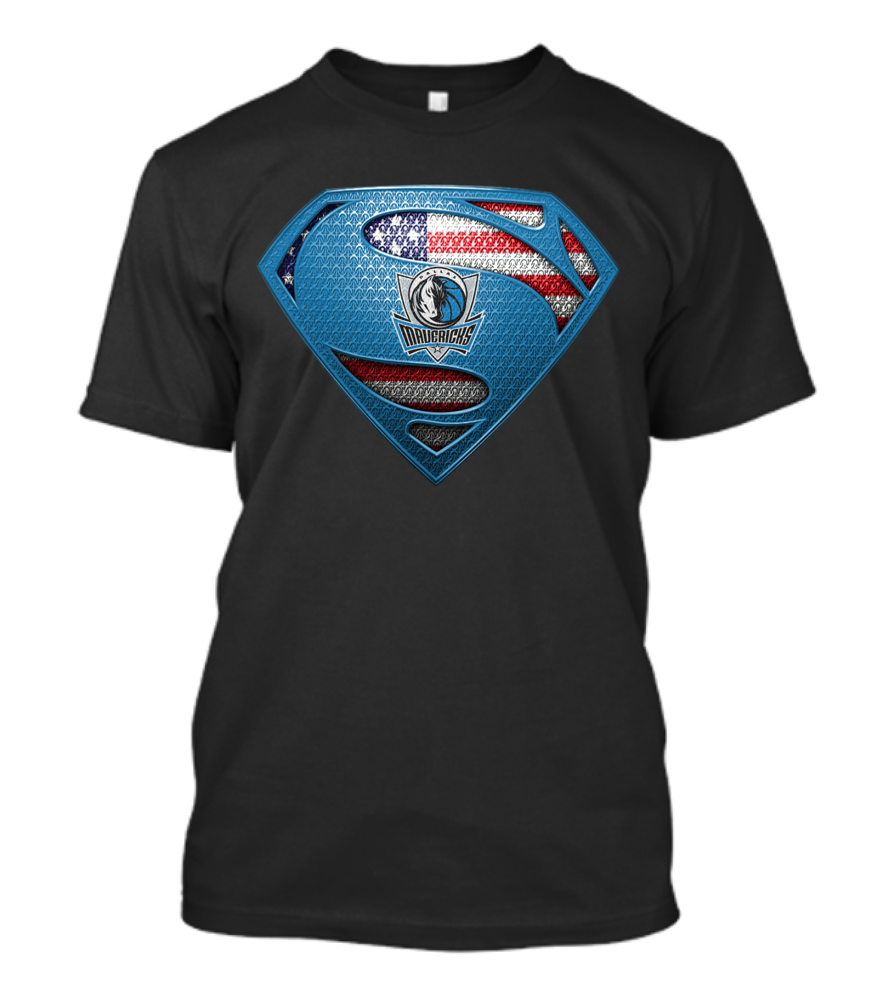 Dallas Mavericks American Flag Superman T-Shirt