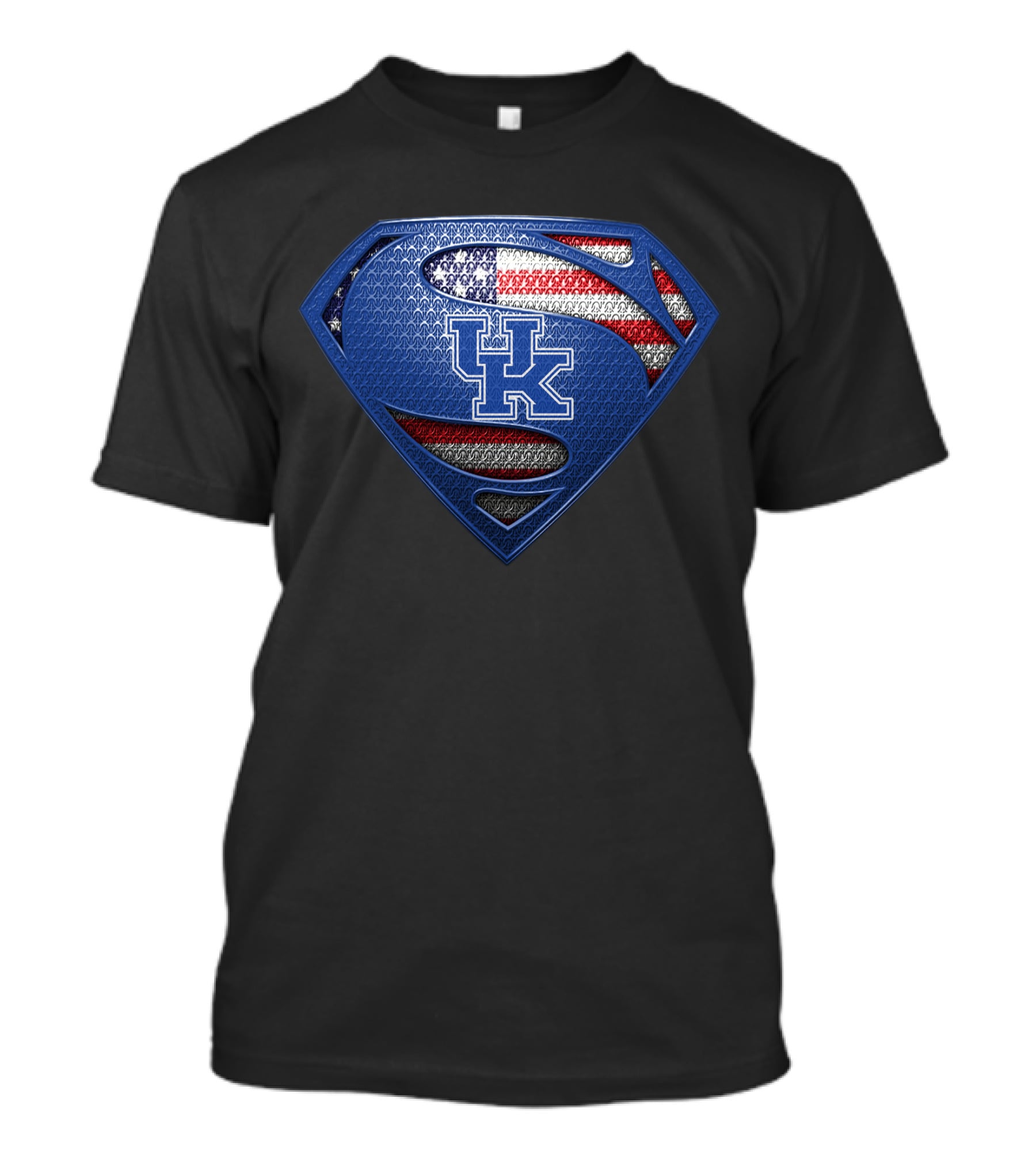 Kentucky Wildcats Uk American Flag Superman T-Shirt