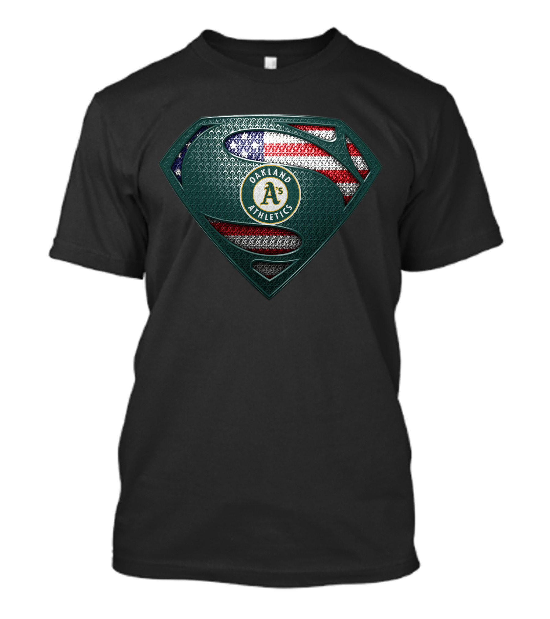 Oakland Athletics A's Superman Symbol American Flag T-Shirt