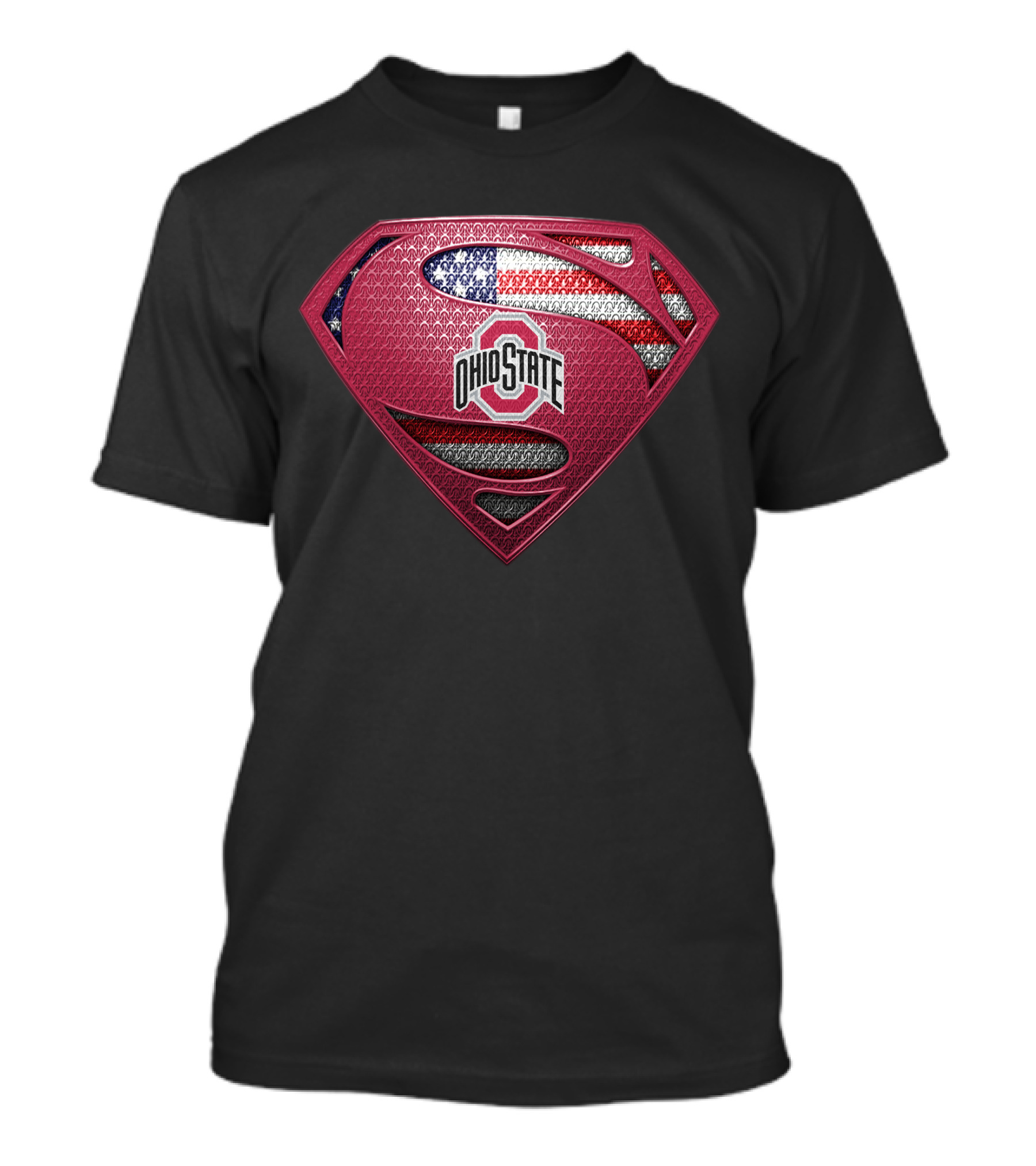 Ohio State Buckeyes Superman American Flag T-Shirt