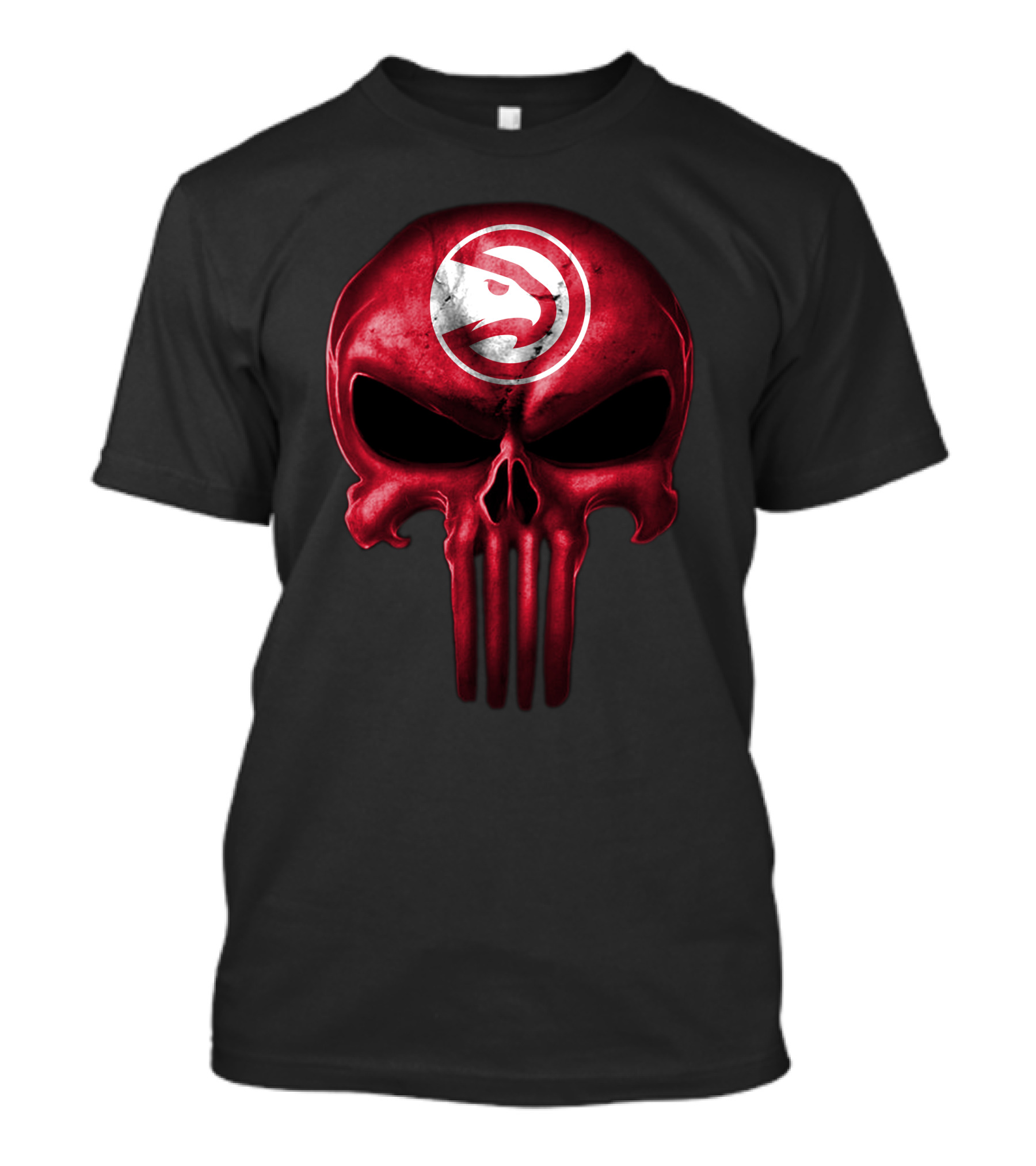 Atlanta Hawks Skull Logo Punisher Style T-Shirt