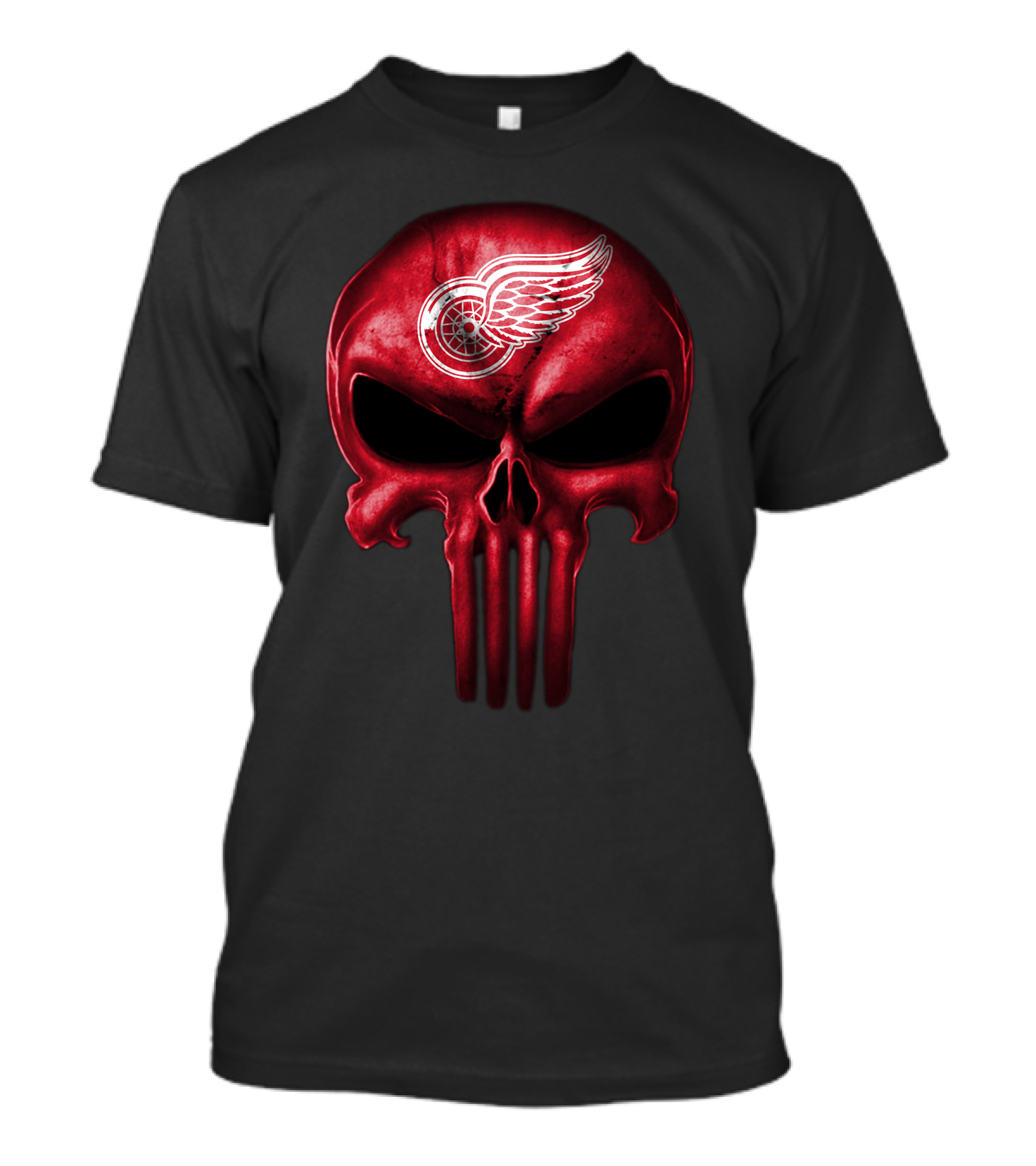Detroit Red Wings Punisher Skull T-Shirt