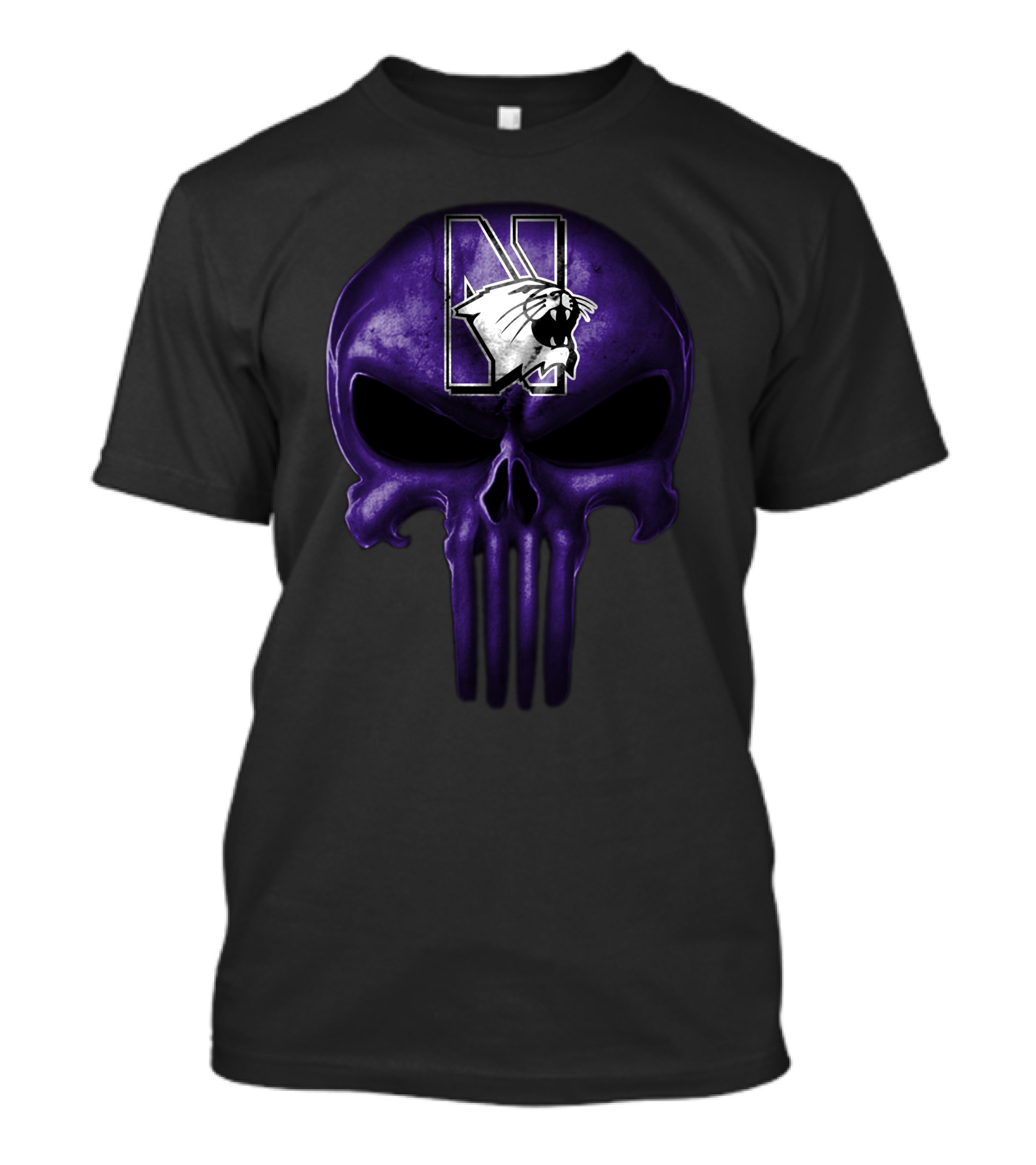Northwestern Wildcats Skull Logo Purple T-Shirt