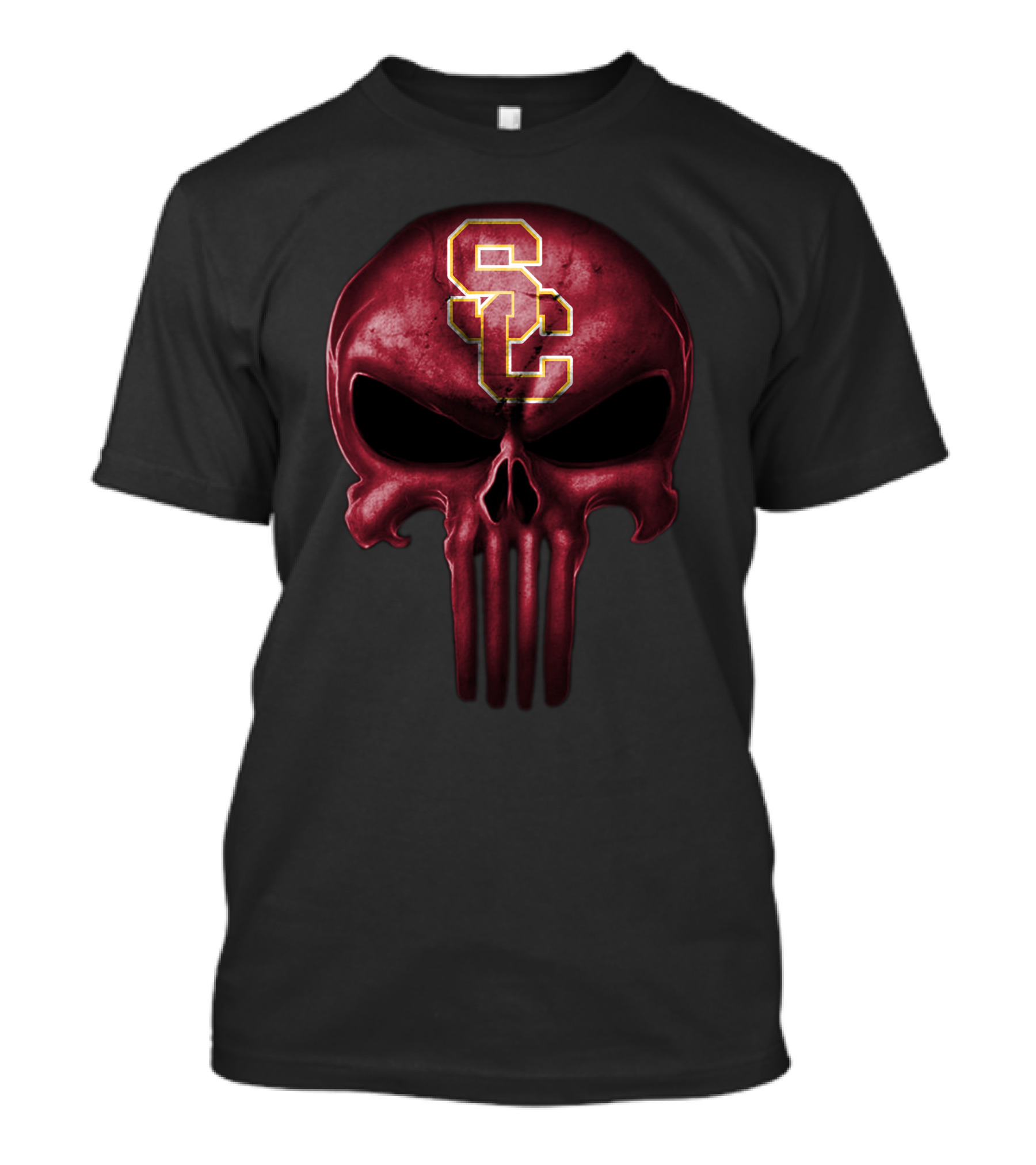 Usc Trojans Skull Punisher Style T-Shirt