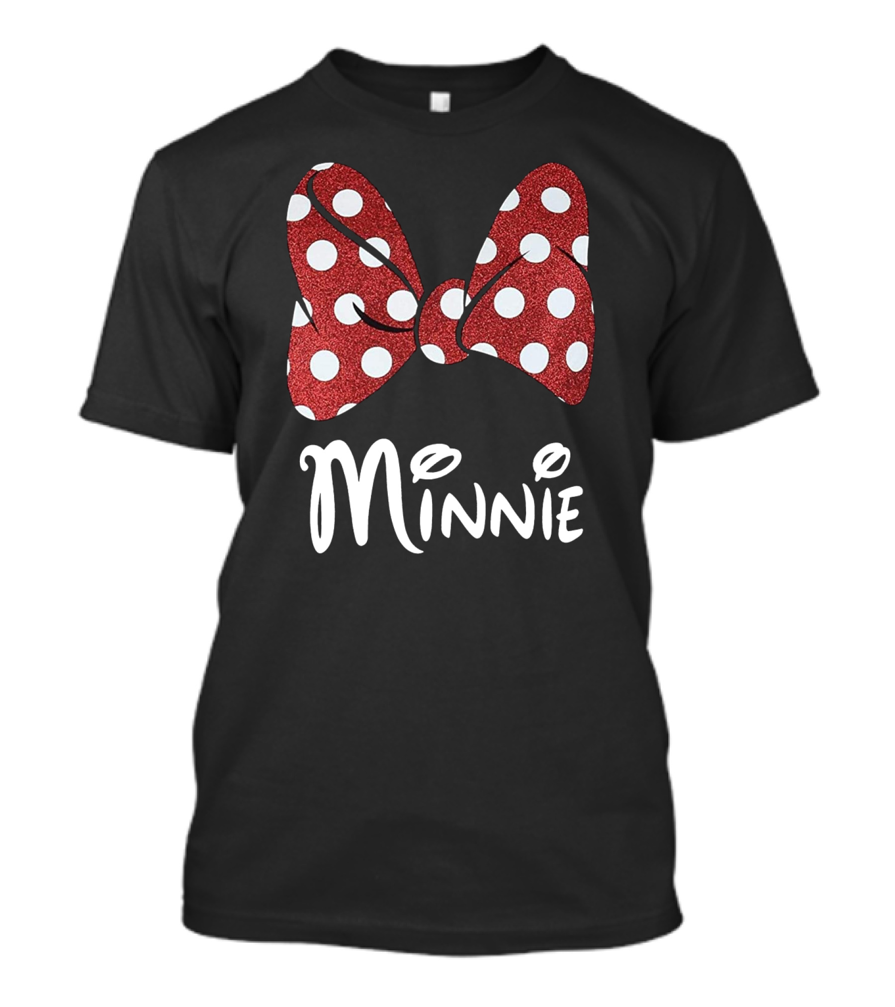 Disney Minnie Mouse Glitter Bow Red Polka Dot Minnie T-Shirt