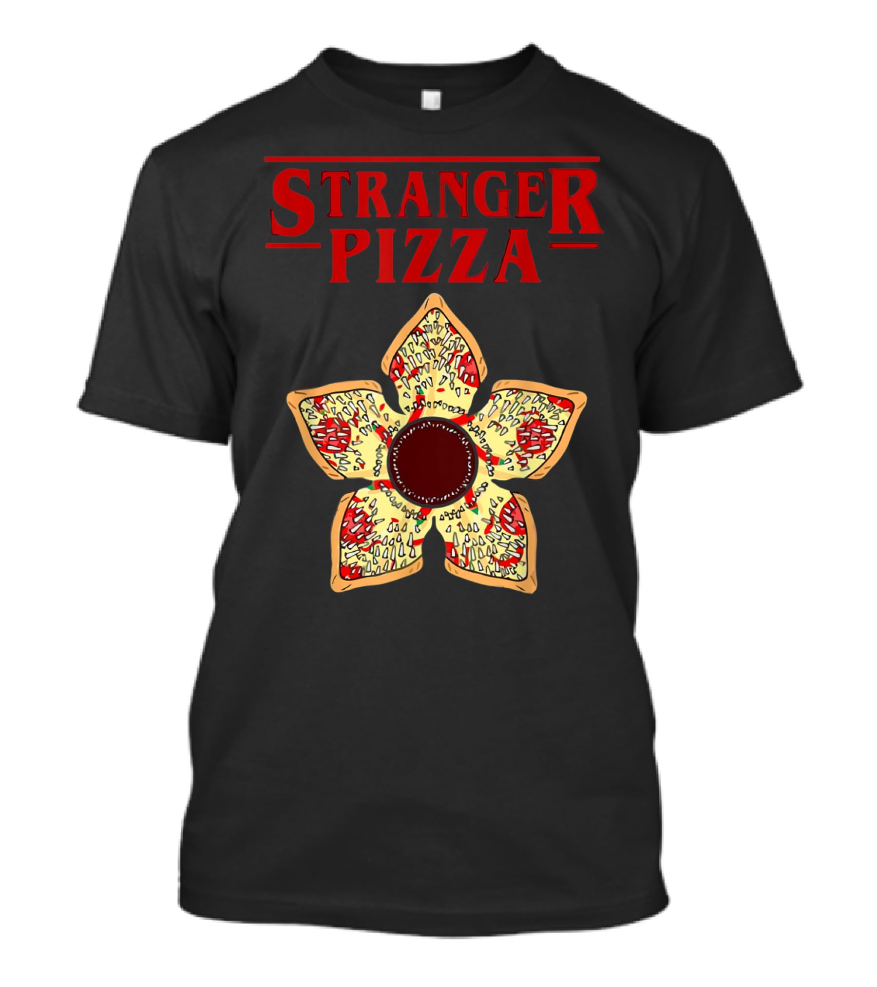 Stranger Pizza Funny Parody Upside Down Monster Slice T-Shirt