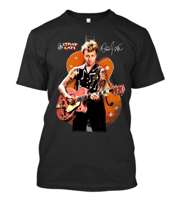 Stray Cats Rockabilly Brian Setzer Guitar T-Shirt