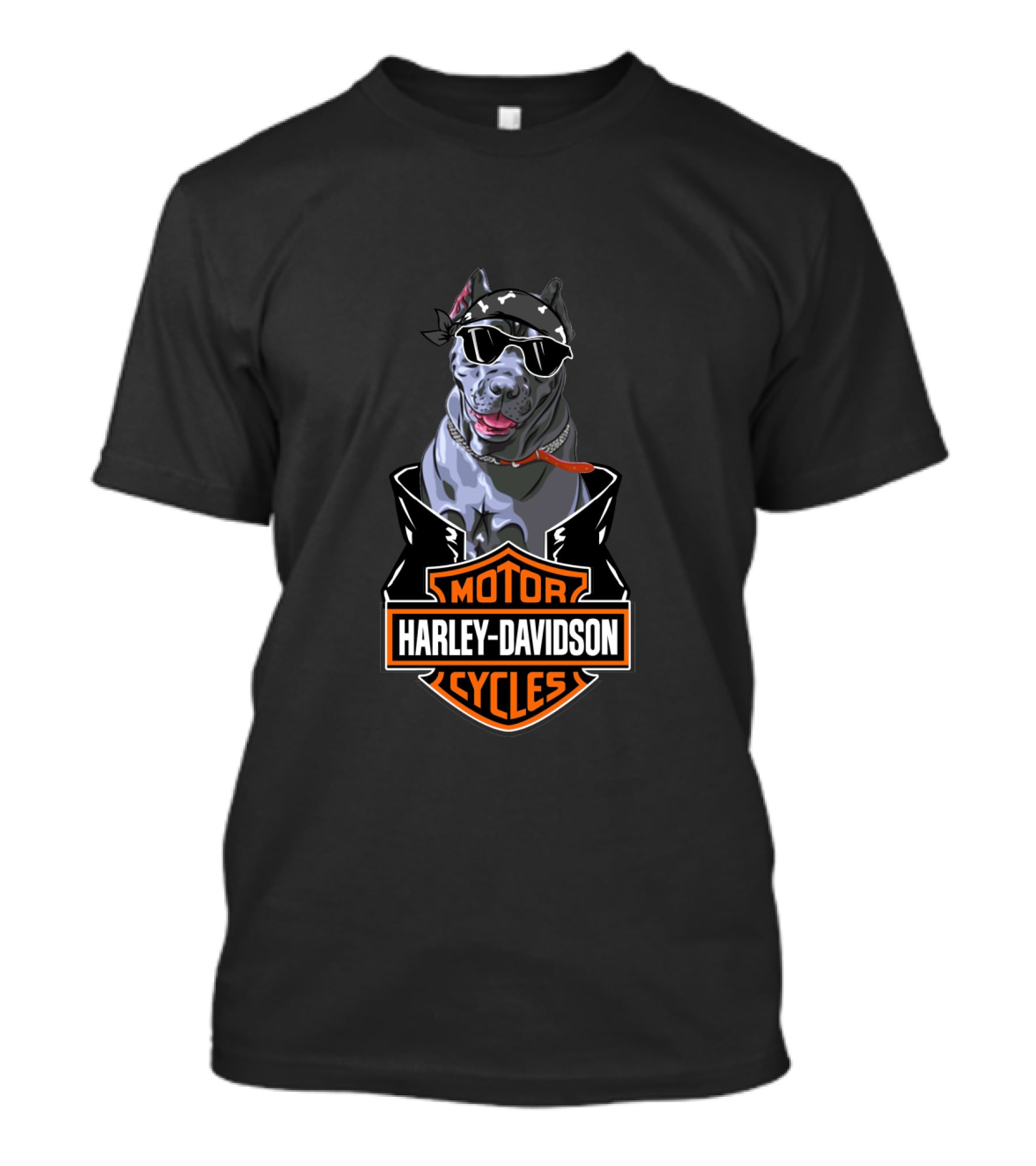 Harley Davidson Motor Cycles Cane Corso Motorcycle Dog Bandana Sunglasses T-Shirt