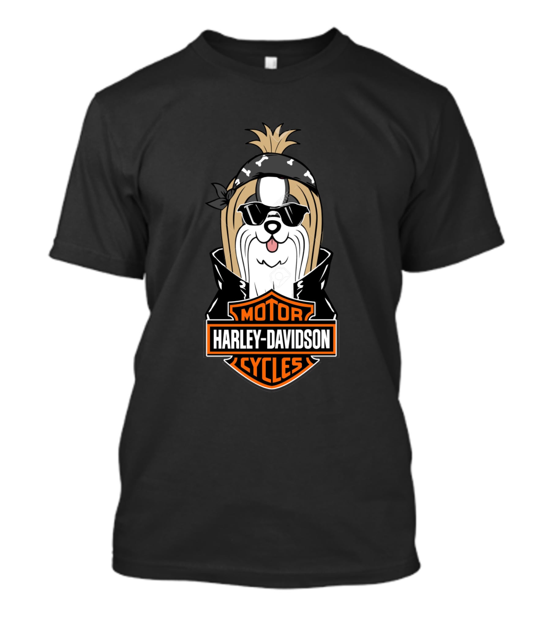 Harley Davidson Shih Tzu Motorcycles T-Shirt