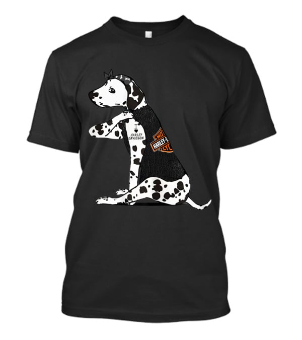 Harley Davidson Dalmatian I Heart Harley Davidson T-Shirt