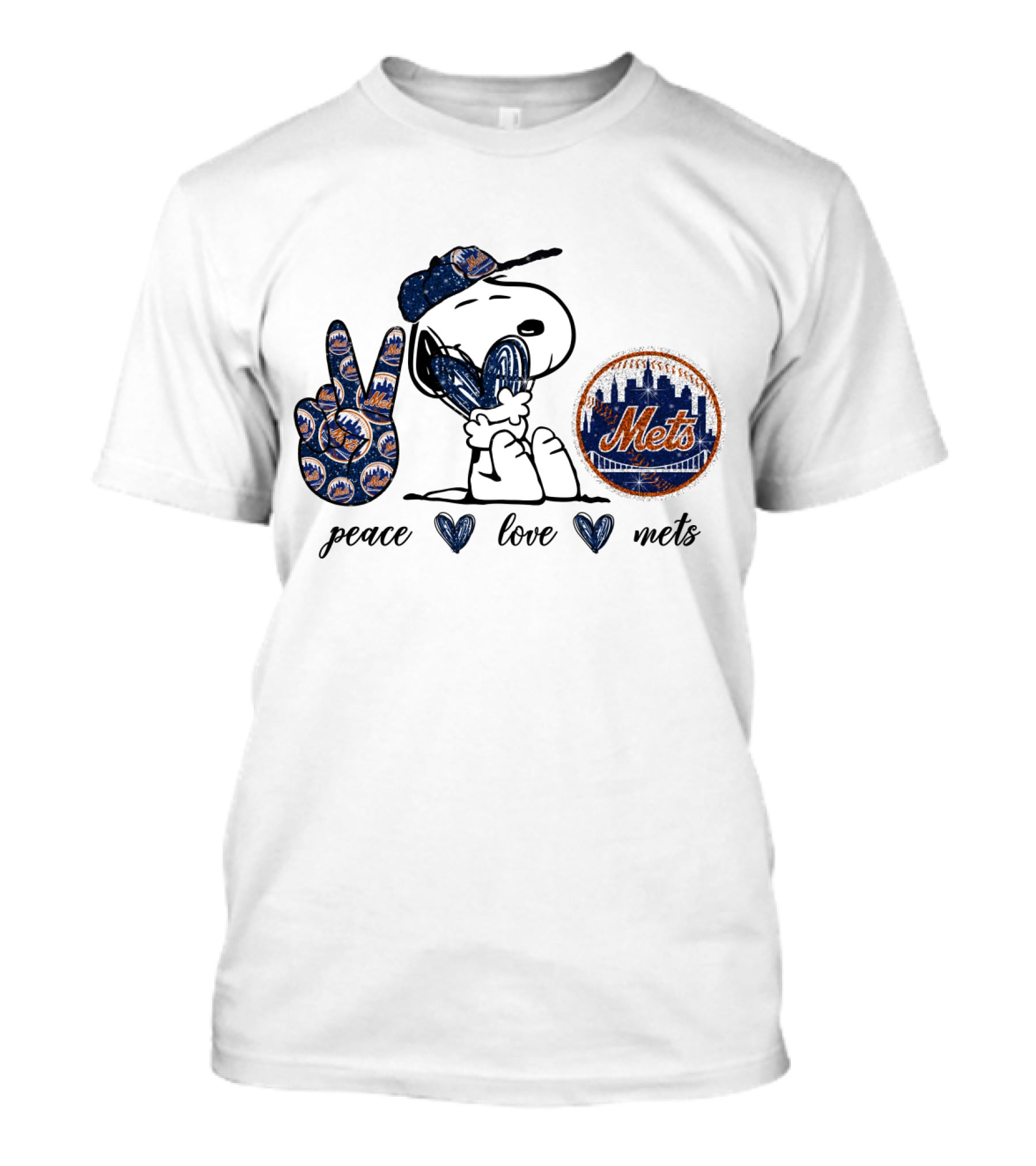 Peace Love New York Mets Snoopy Baseball Passion T-Shirt