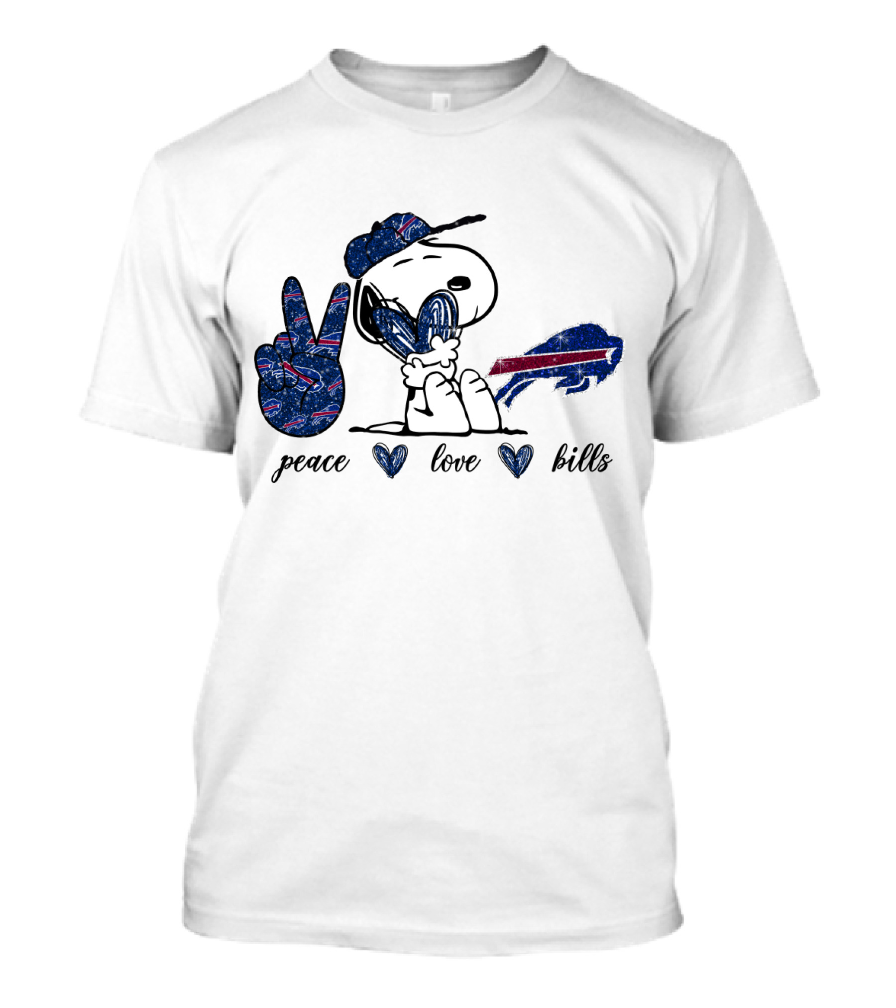 Peace Love Buffalo Bills Snoopy NFL Team Spirit T-Shirt