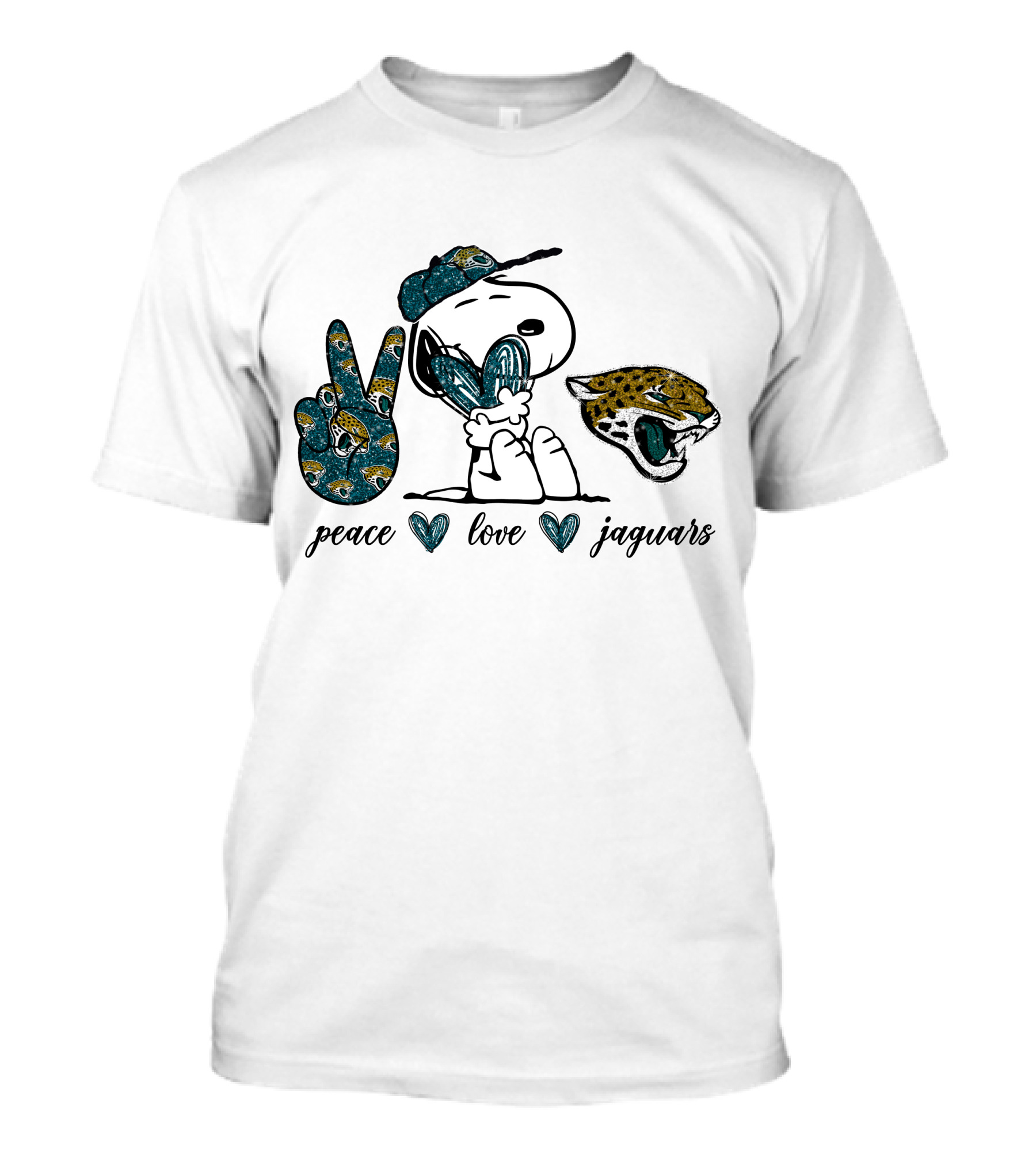Peace Love Jacksonville Jaguars Snoopy T-Shirt