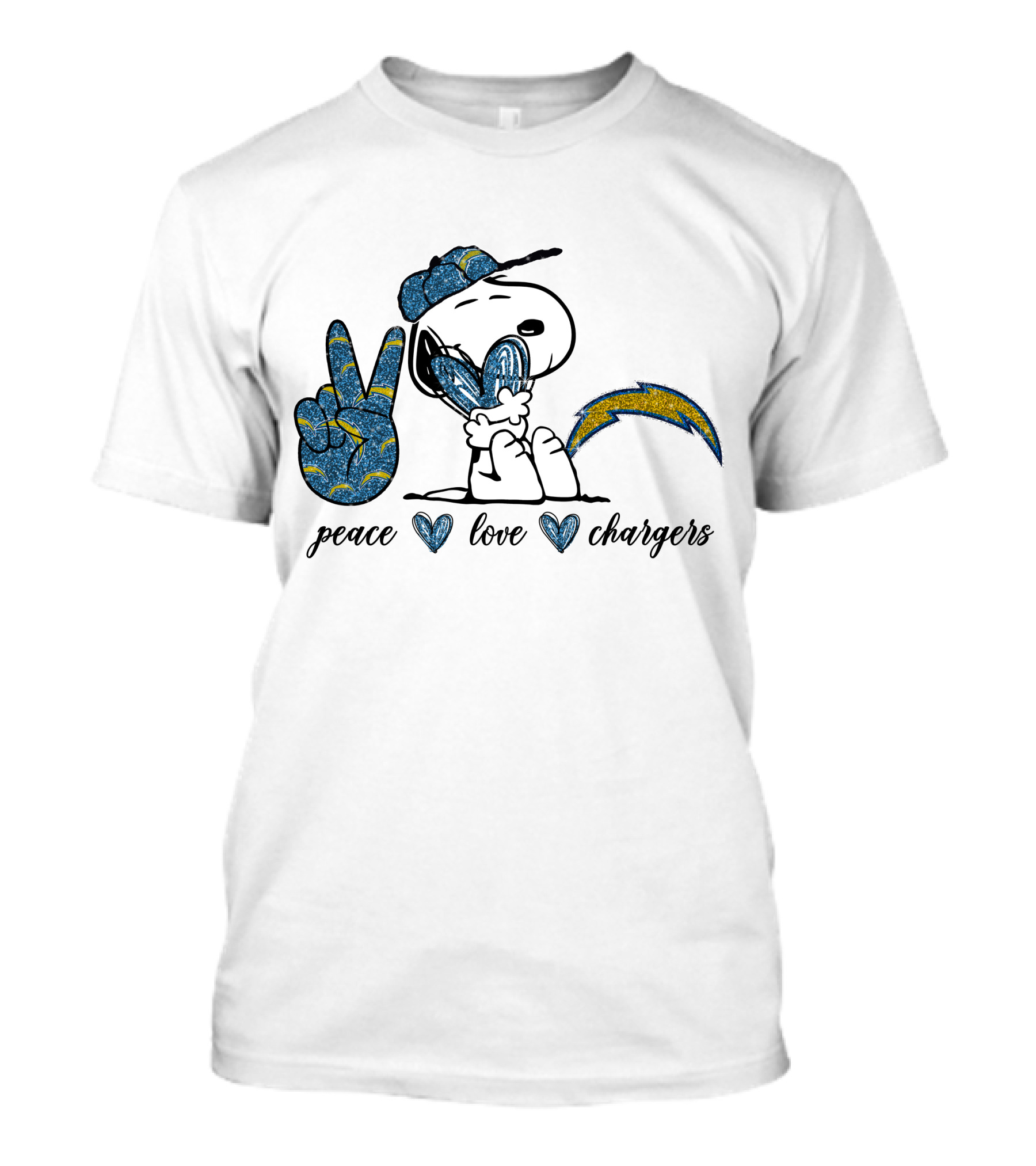 Peace Love Chargers Snoopy Football Fan T-Shirt