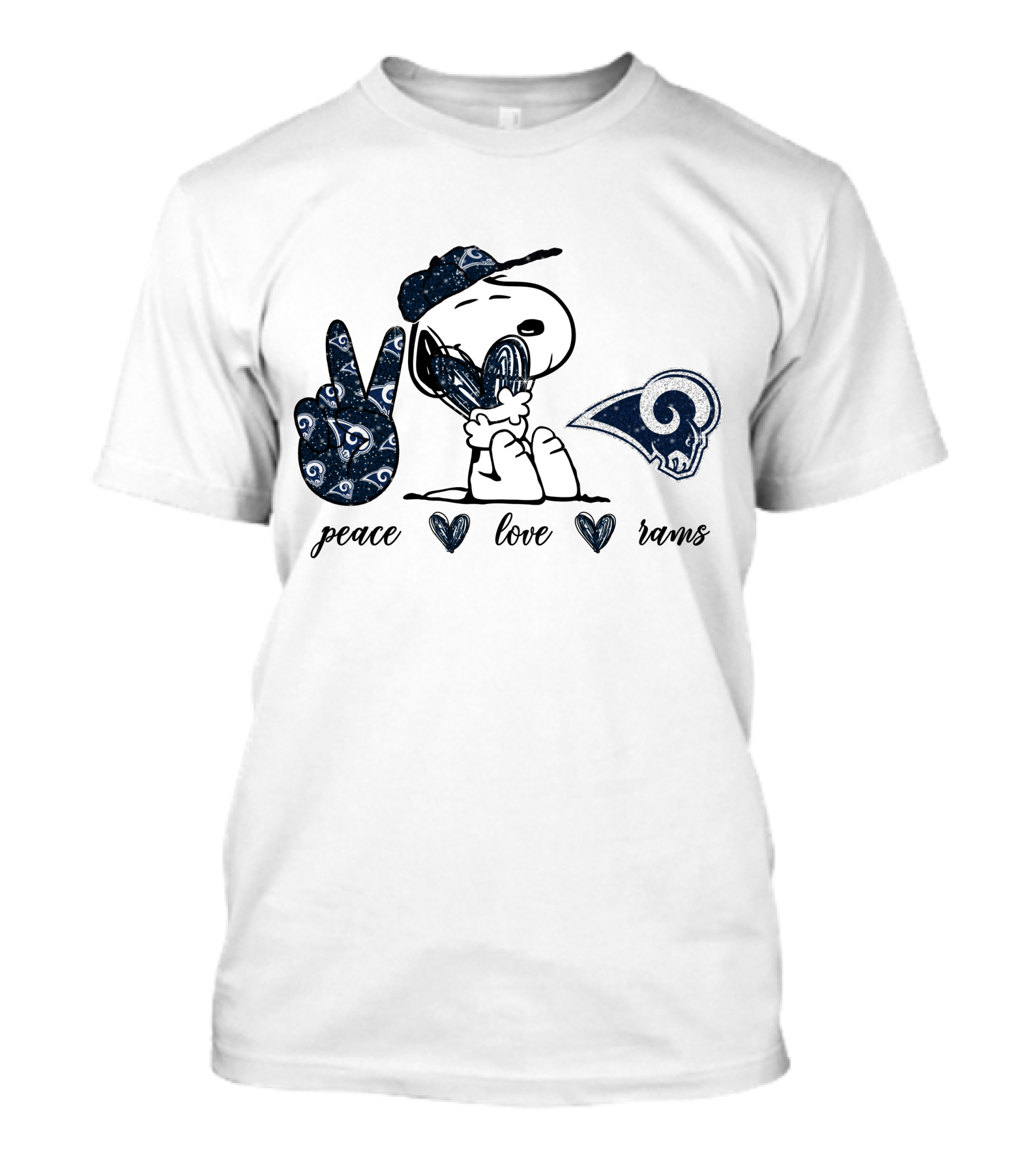 Peace Love Rams Los Angeles Snoopy T-Shirt
