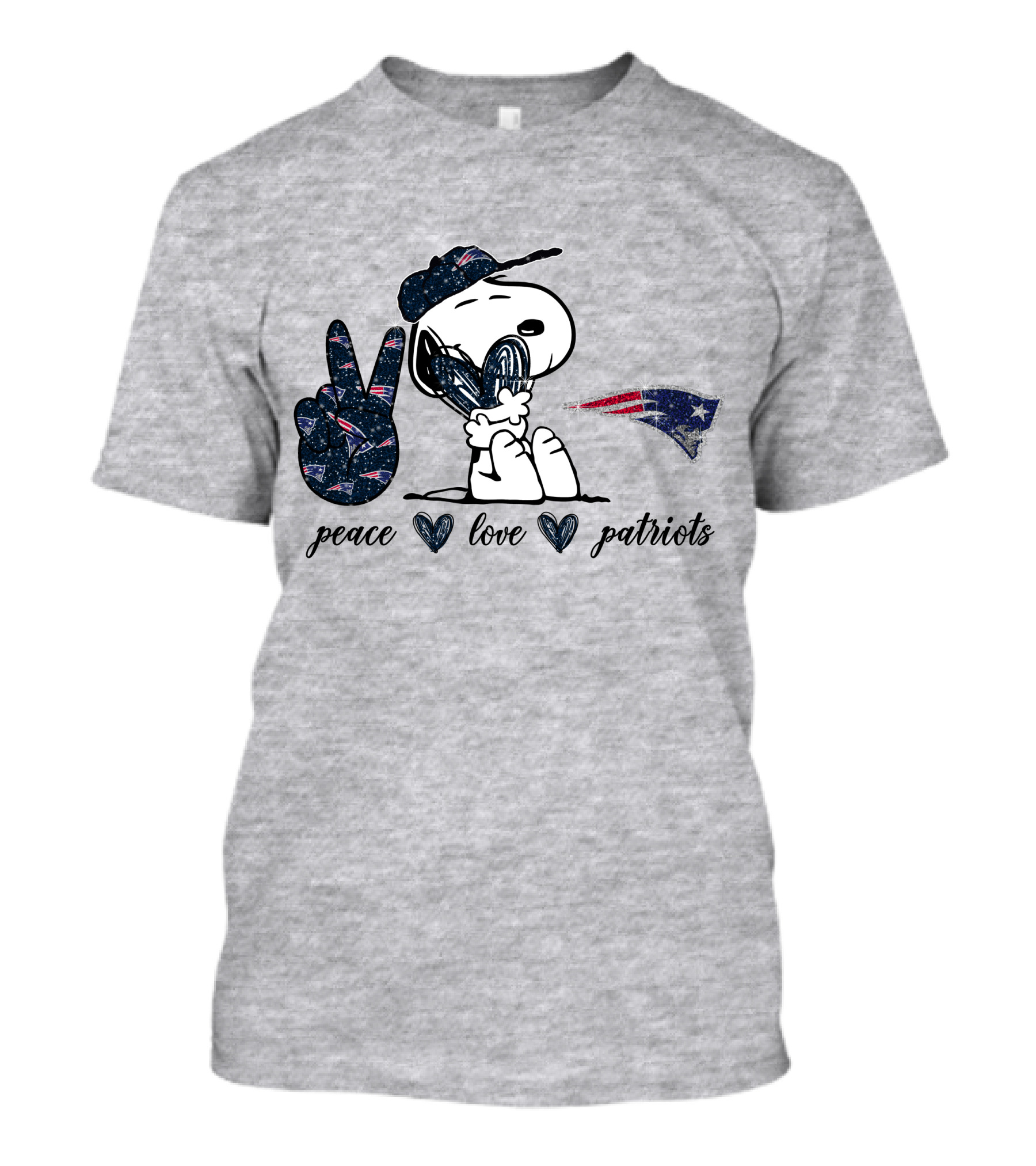 Peace Love Patriots Snoopy New England Patriots Fan T-Shirt