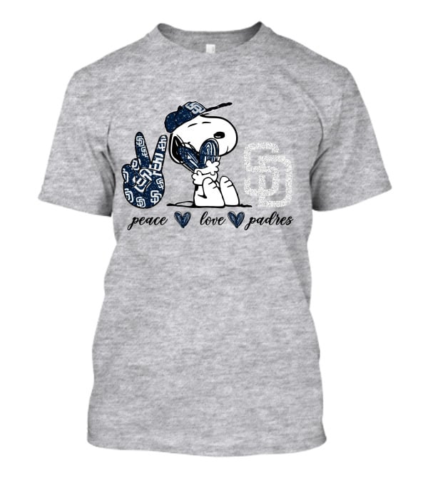 Peace Love San Diego Padres Snoopy SD T-Shirt
