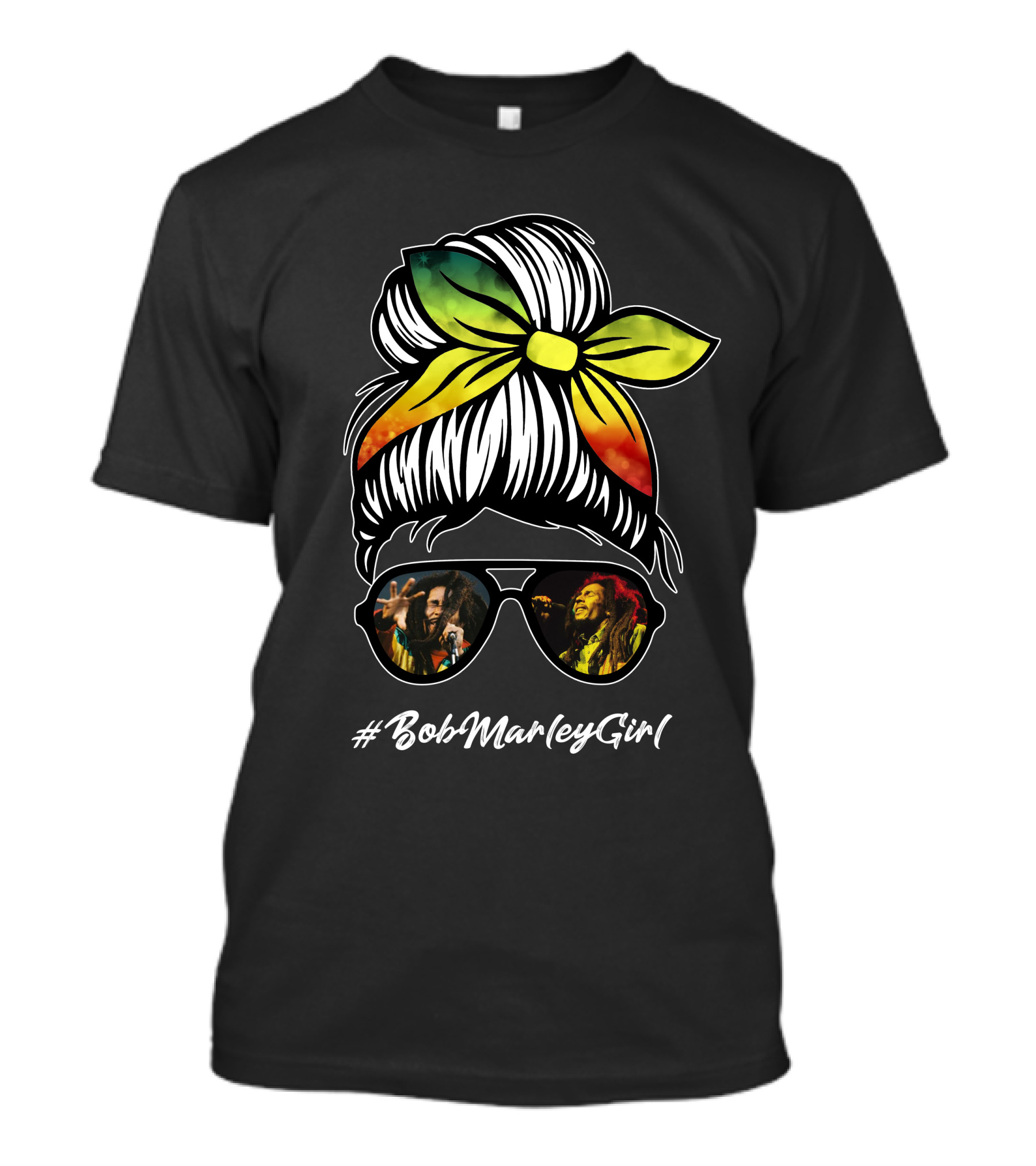 BobMarleyGirl Rasta Shades And Bandana T-Shirt