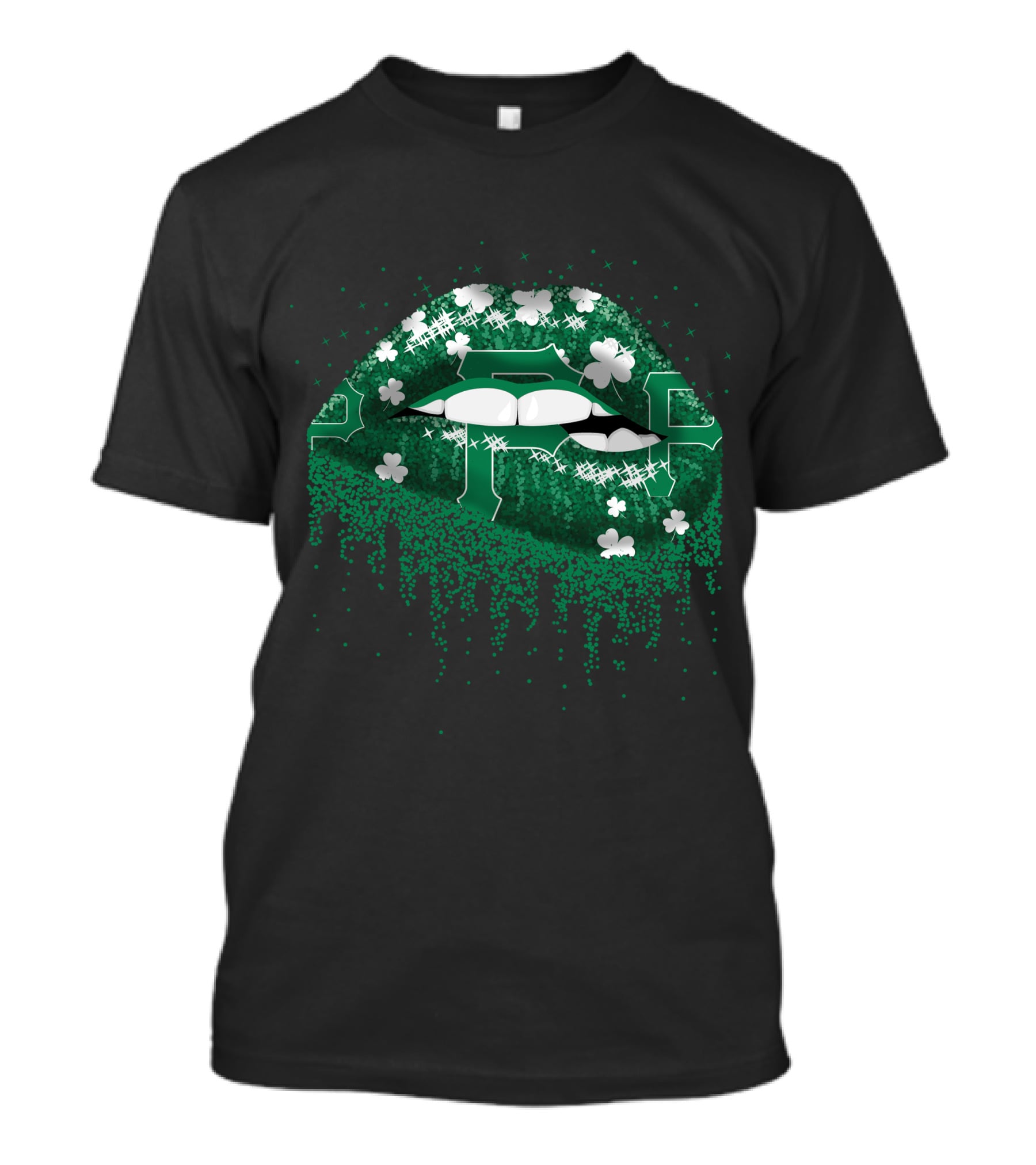 Pittsburgh Pirates Shamrock Glitter Lips St. Patrick's Day T-Shirt