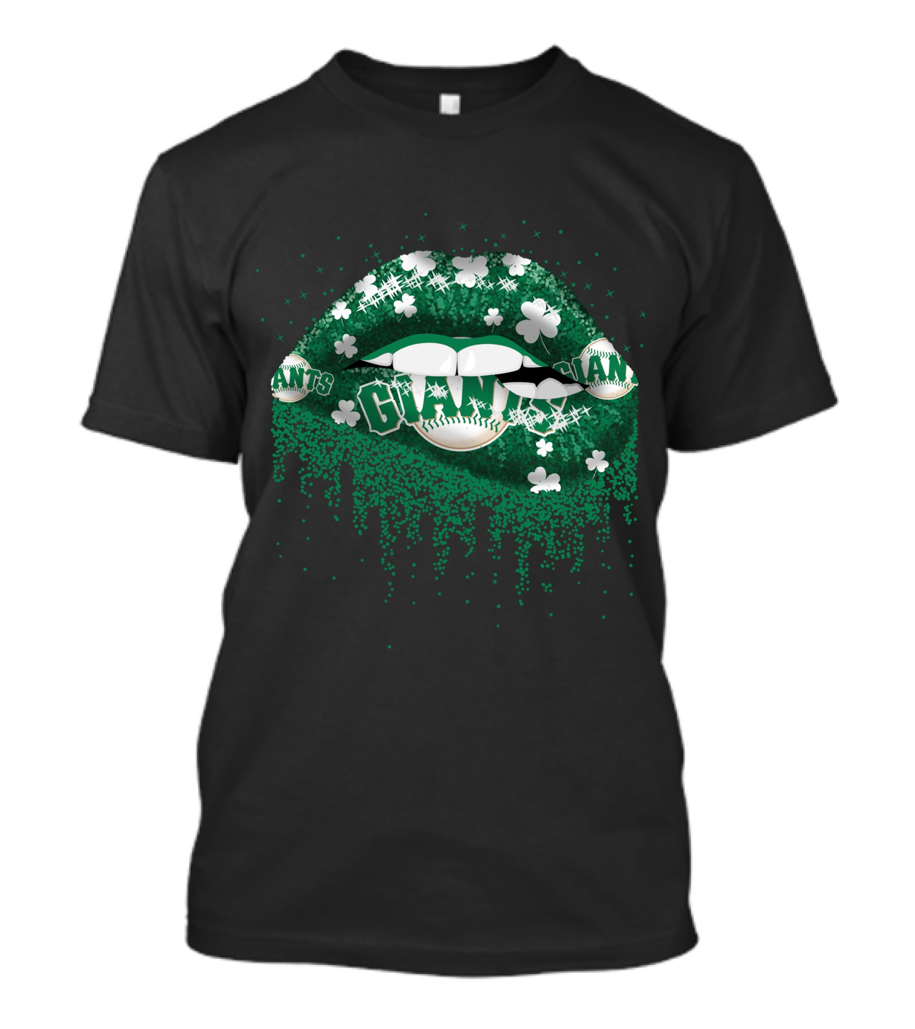 San Francisco Giants St. Patrick's Day Green Lips Shamrocks Baseball Theme T-Shirt