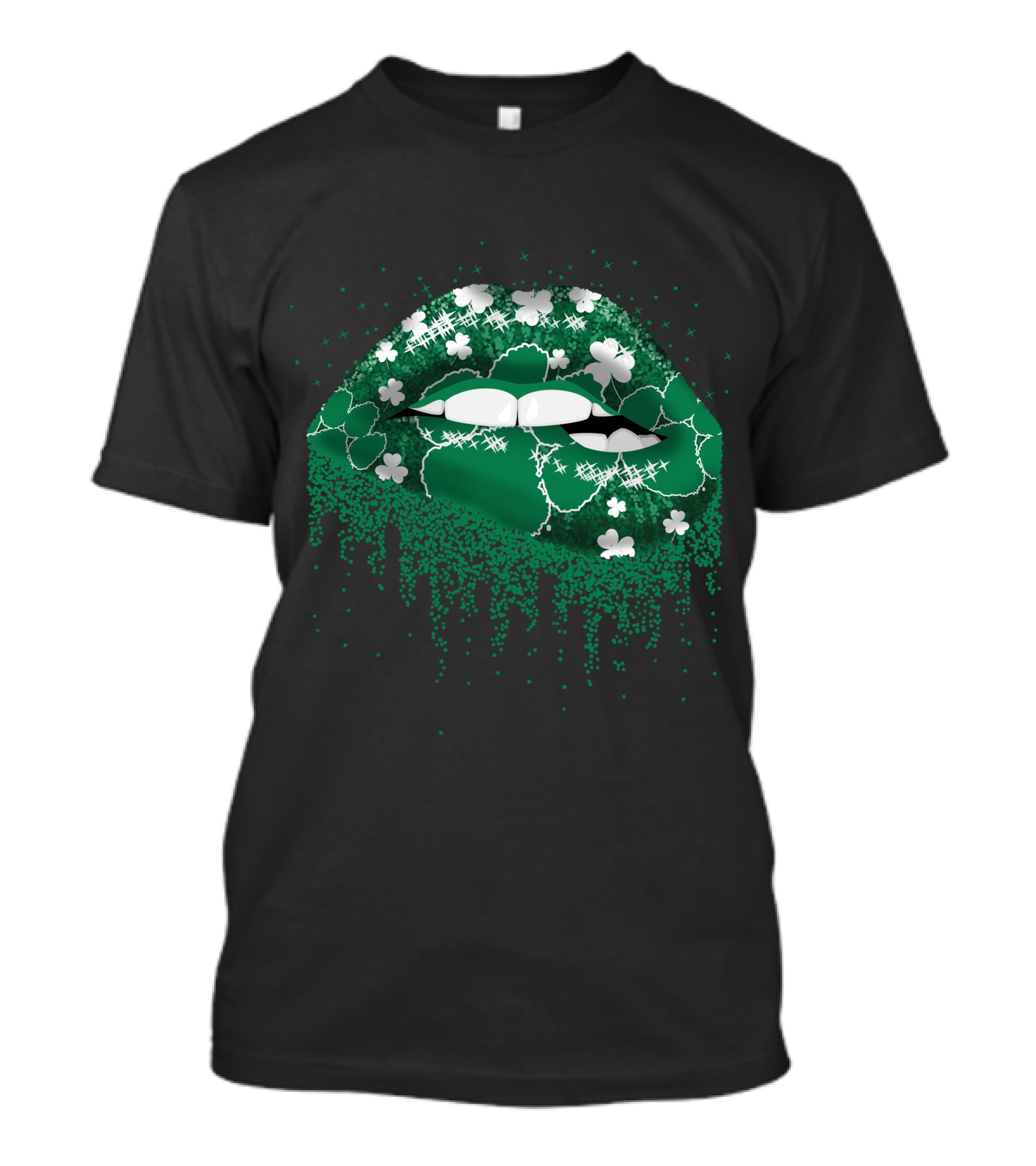 Clemson Tigers Green Shamrock Lips T-Shirt