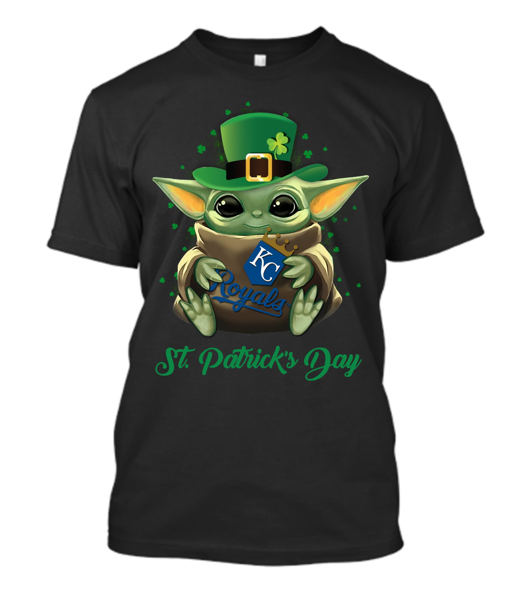 Kansas City Royals Baby Yoda St. Patrick's Day T-Shirt