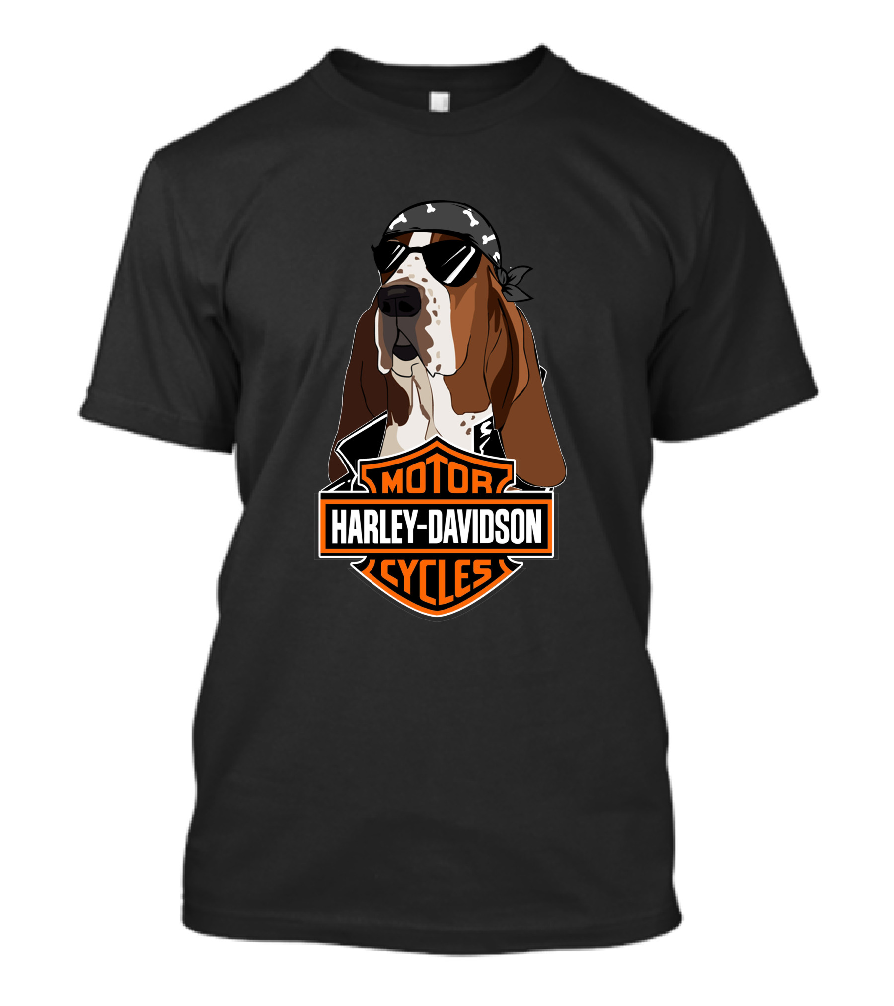 Harley Davidson Basset Hound Motor Cycles T-Shirt
