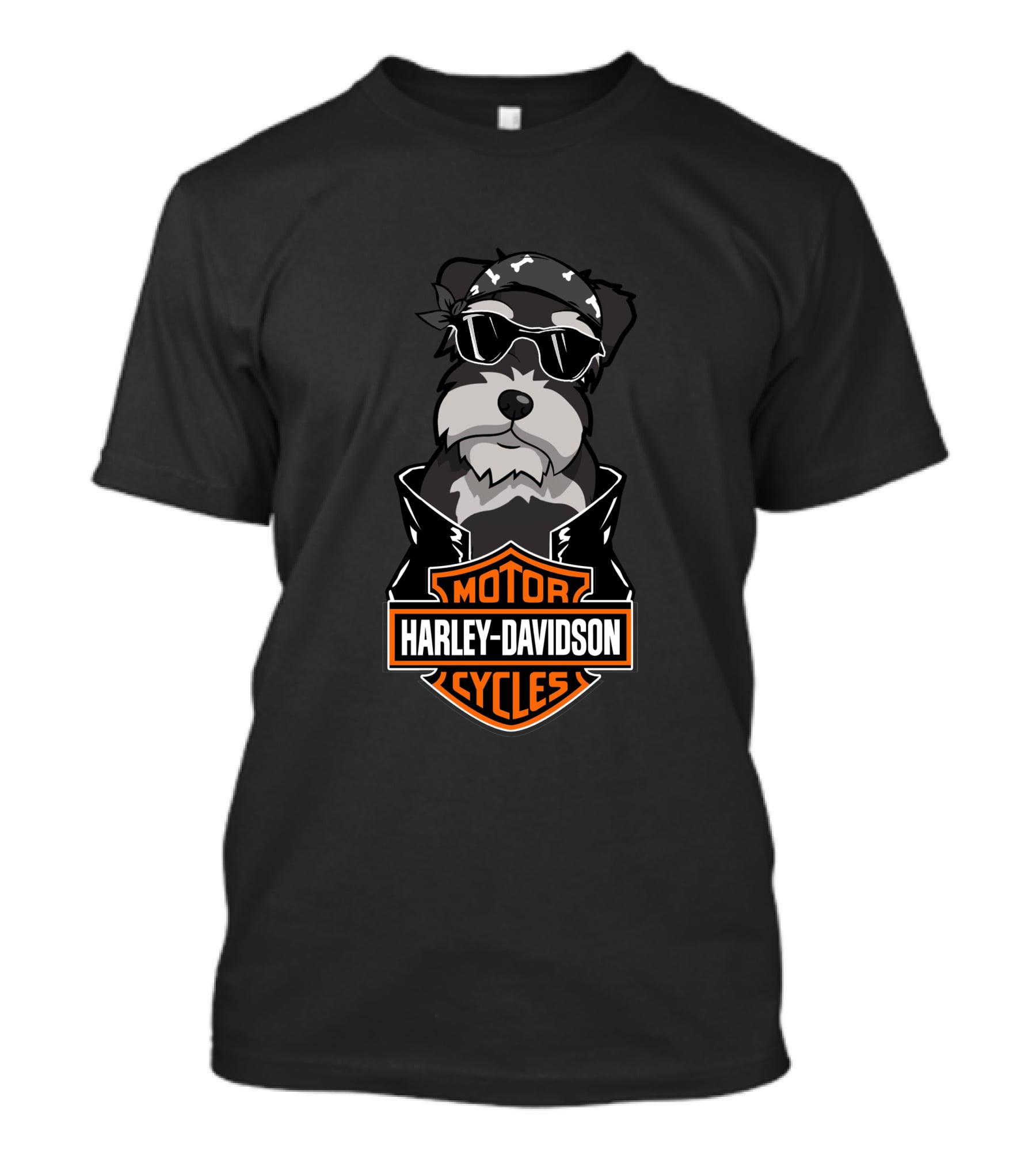 Miniature Schnauzer Biker Harley Davidson Motor Cycles T-Shirt