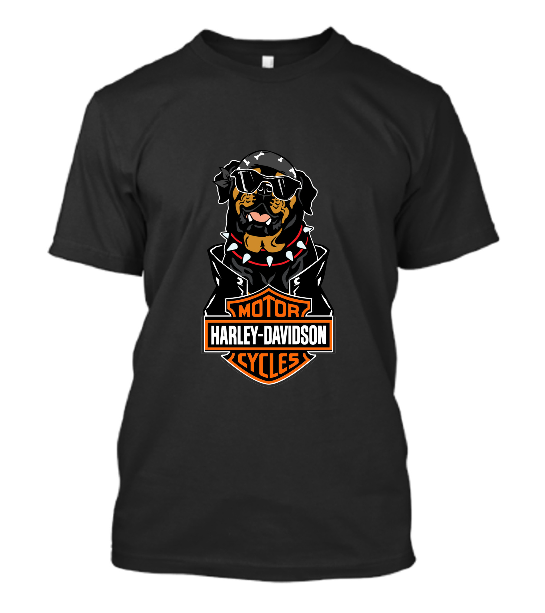 Harley Davidson Motorcycles Rottweiler Riding Biker Style T-Shirt