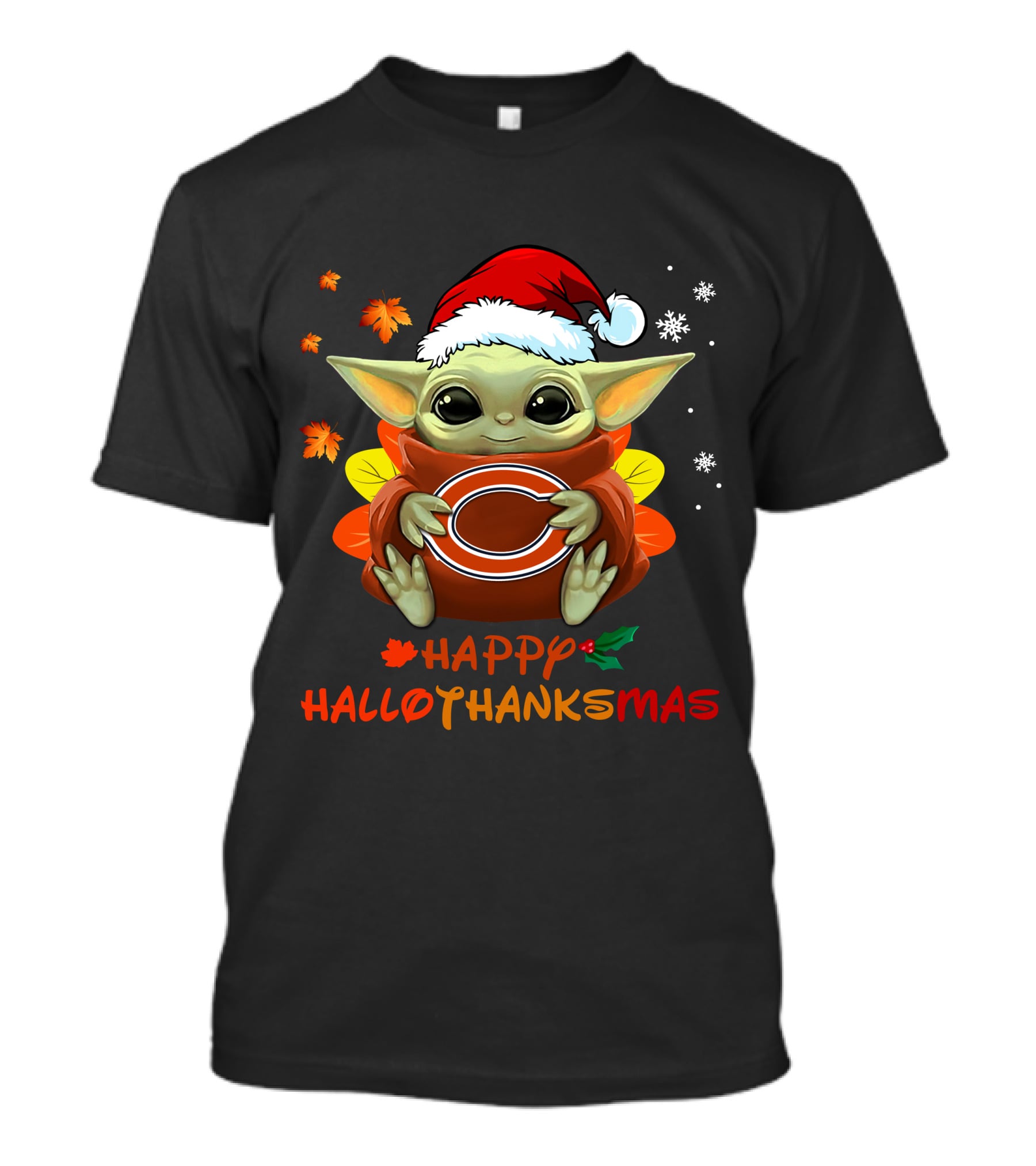 Chicago Bears Baby Yoda Hallothanksmas Happy Holidays 505 L1PTT T-Shirt