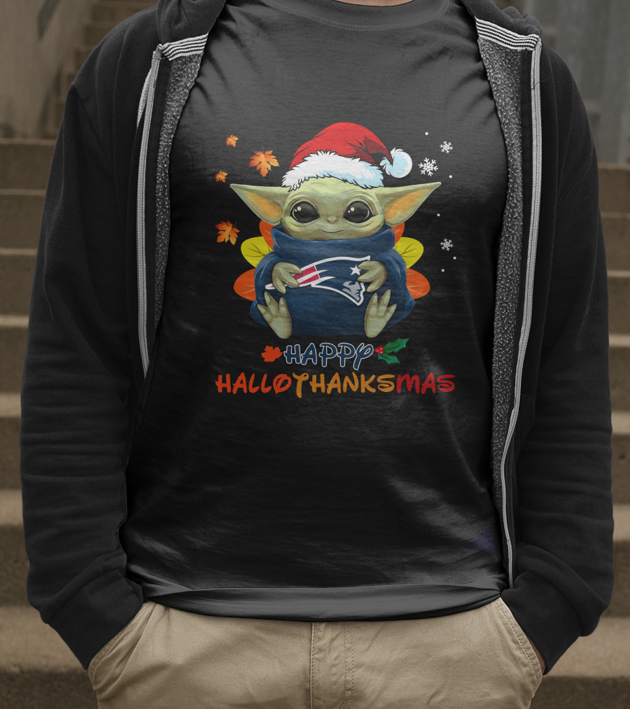 New England Patriots Baby Yoda Happy Hallothanksmas 505 L1PTT T-Shirt