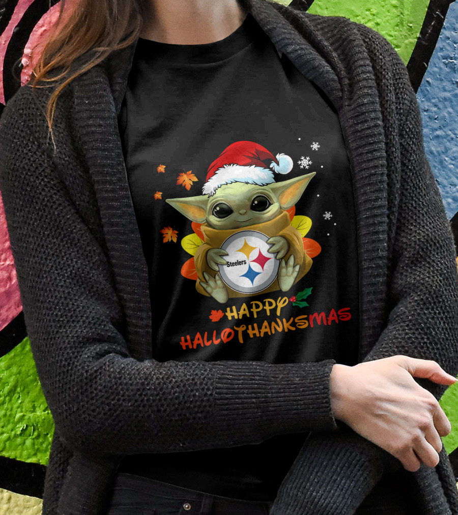 Happy Hallothanksmas Pittsburgh Steelers Baby Yoda 505 L1PTT T-Shirt