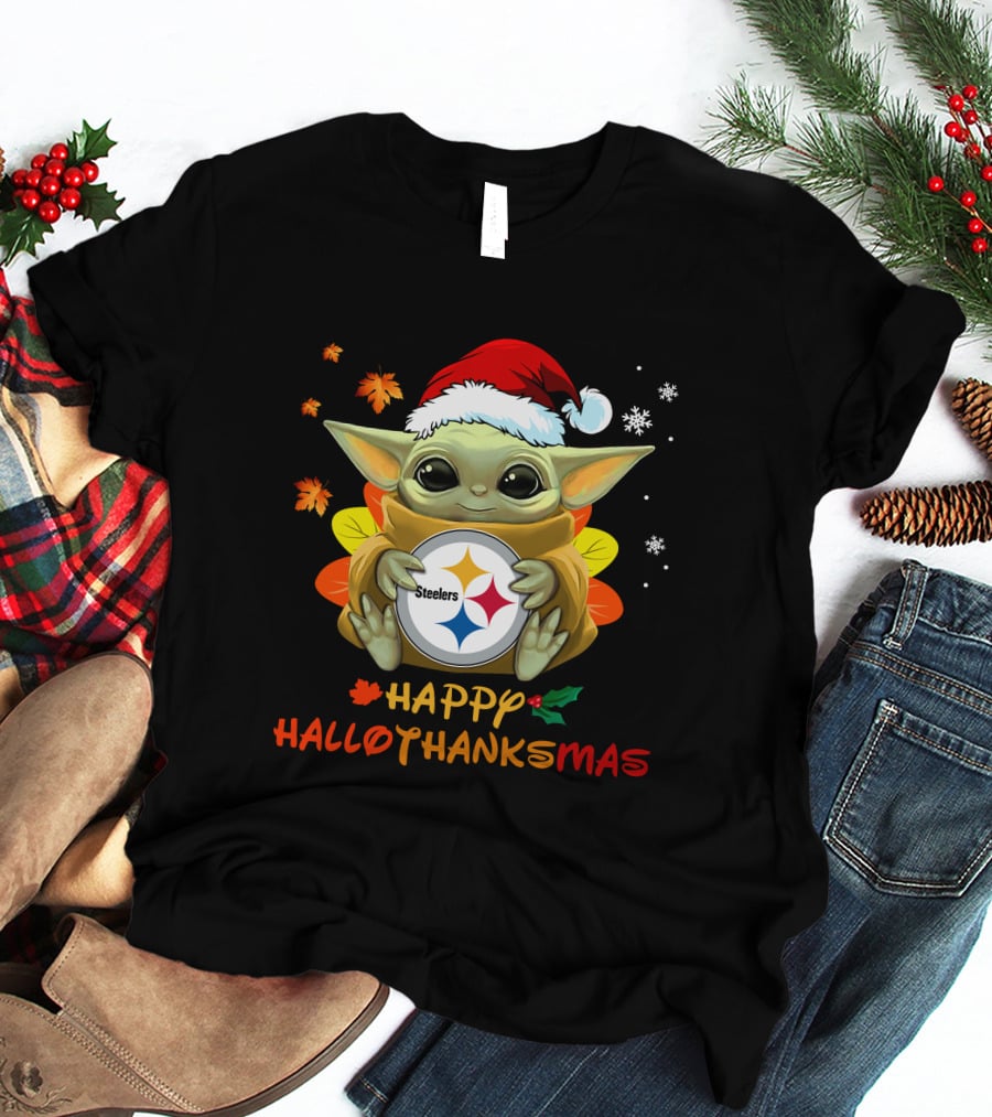 Happy Hallothanksmas Pittsburgh Steelers Baby Yoda 505 L1PTT T-Shirt