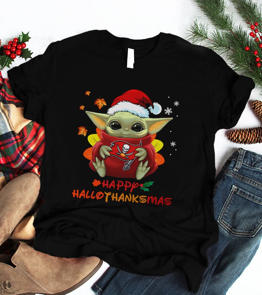 Happy Hallothanksmas Tampa Bay Buccaneers Baby Yoda 505 L1PTT T-Shirt