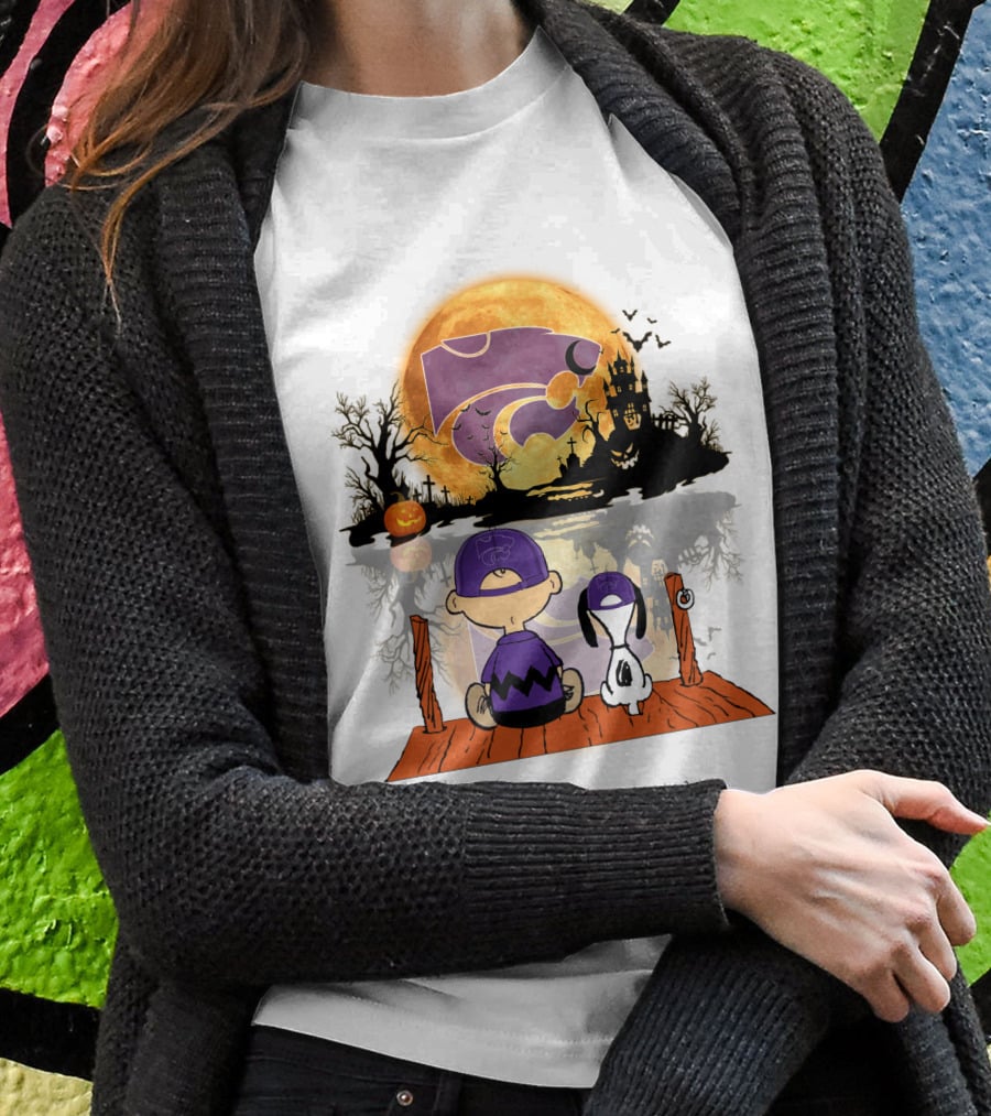 Kansas State Wildcats Halloween Moon Peanuts T-Shirt