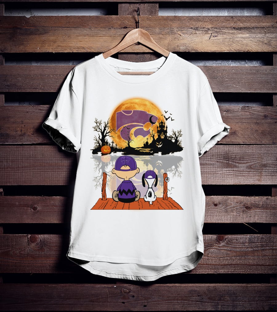 Kansas State Wildcats Halloween Moon Peanuts T-Shirt