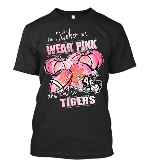 Clemson Tigers In October We Wear Pink Pumpkins And Football Helmet 509NCAA L1MTH T-Shirt
