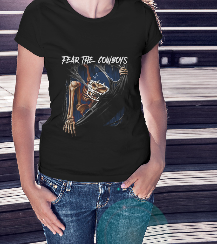 Fear The Cowboys Skeleton Dallas 515NFL L1MTH T-Shirt