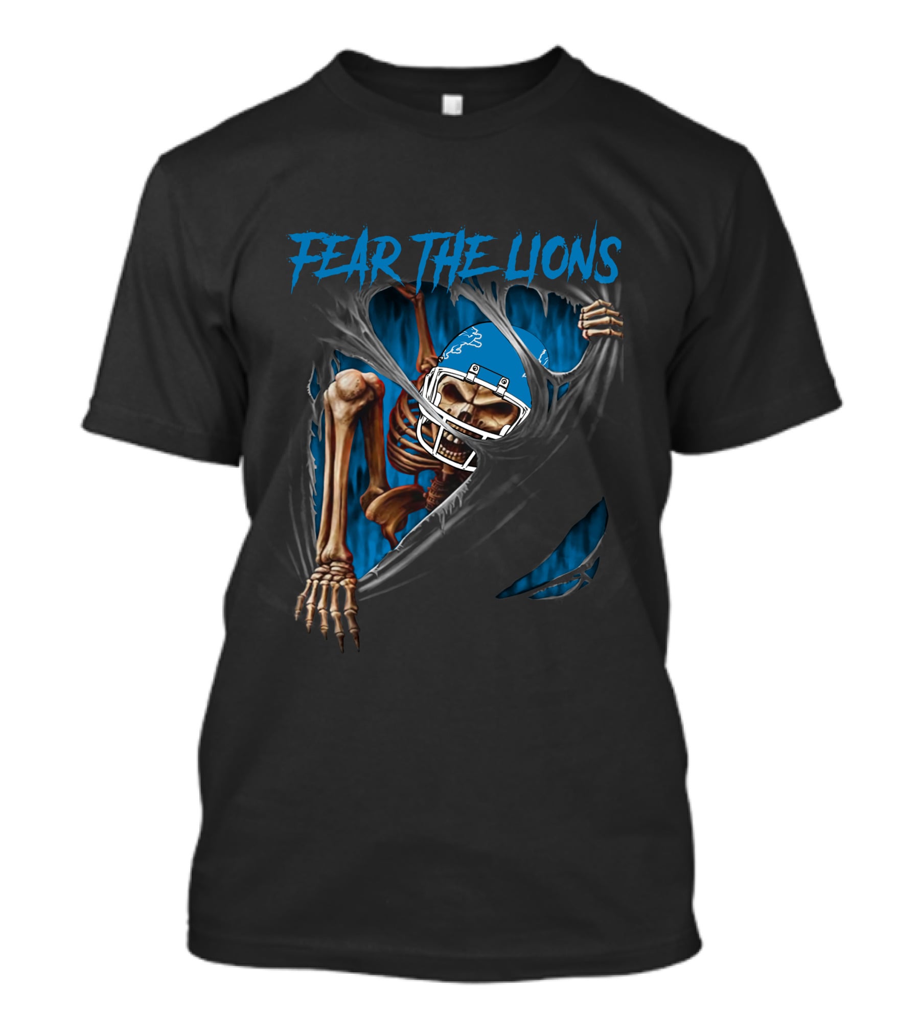 Fear The Lions Detroit Lions Skeleton 515NFL L1MTH T-Shirt