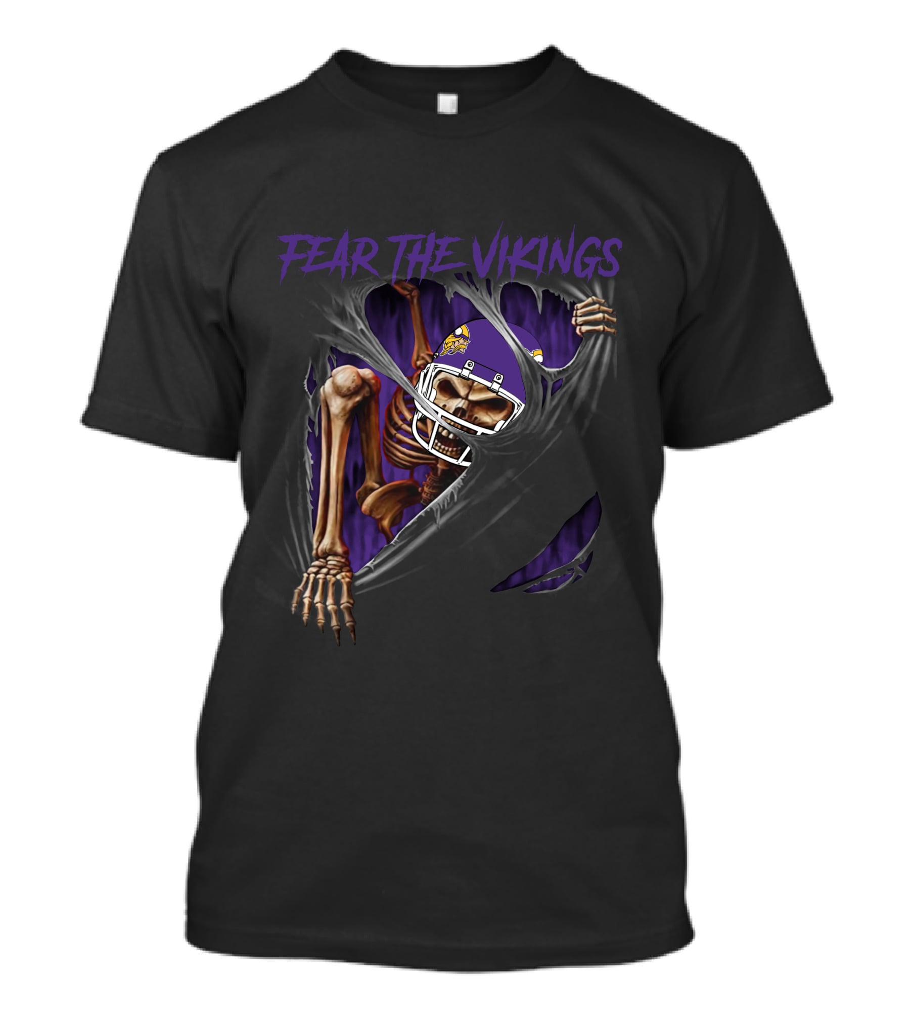 Fear The Vikings Minnesota Vikings Skeleton NFL T-Shirt
