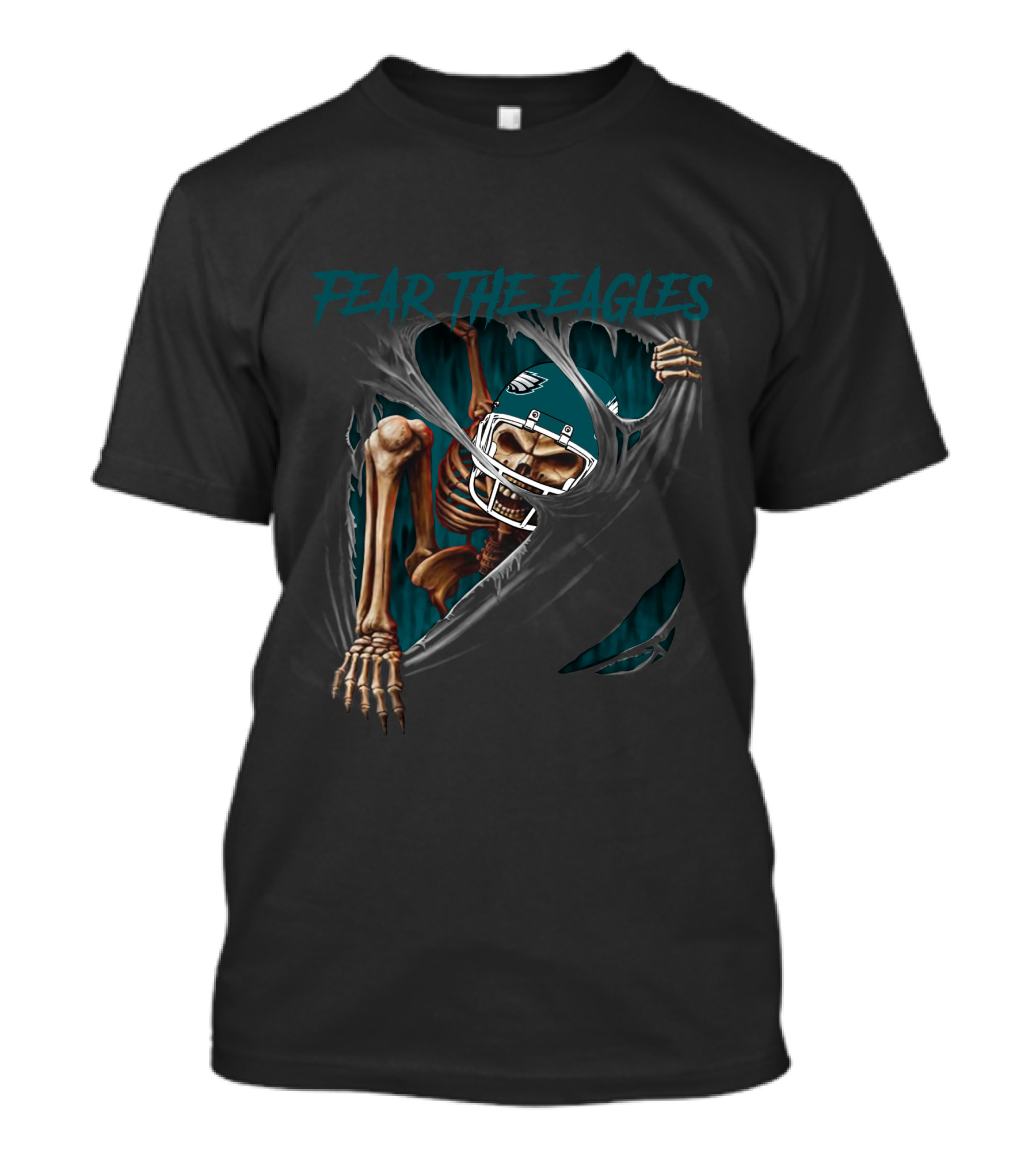 Fear The Eagles Philadelphia Football Skeleton Ripping Through NFL L1MTH T-Shirt