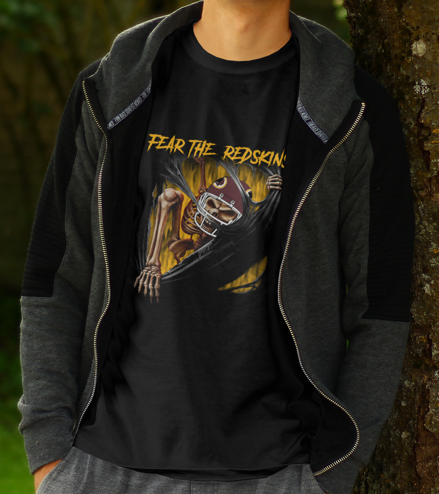 Fear The Redskins Skeleton 515Nfl Washington Redskins T-Shirt