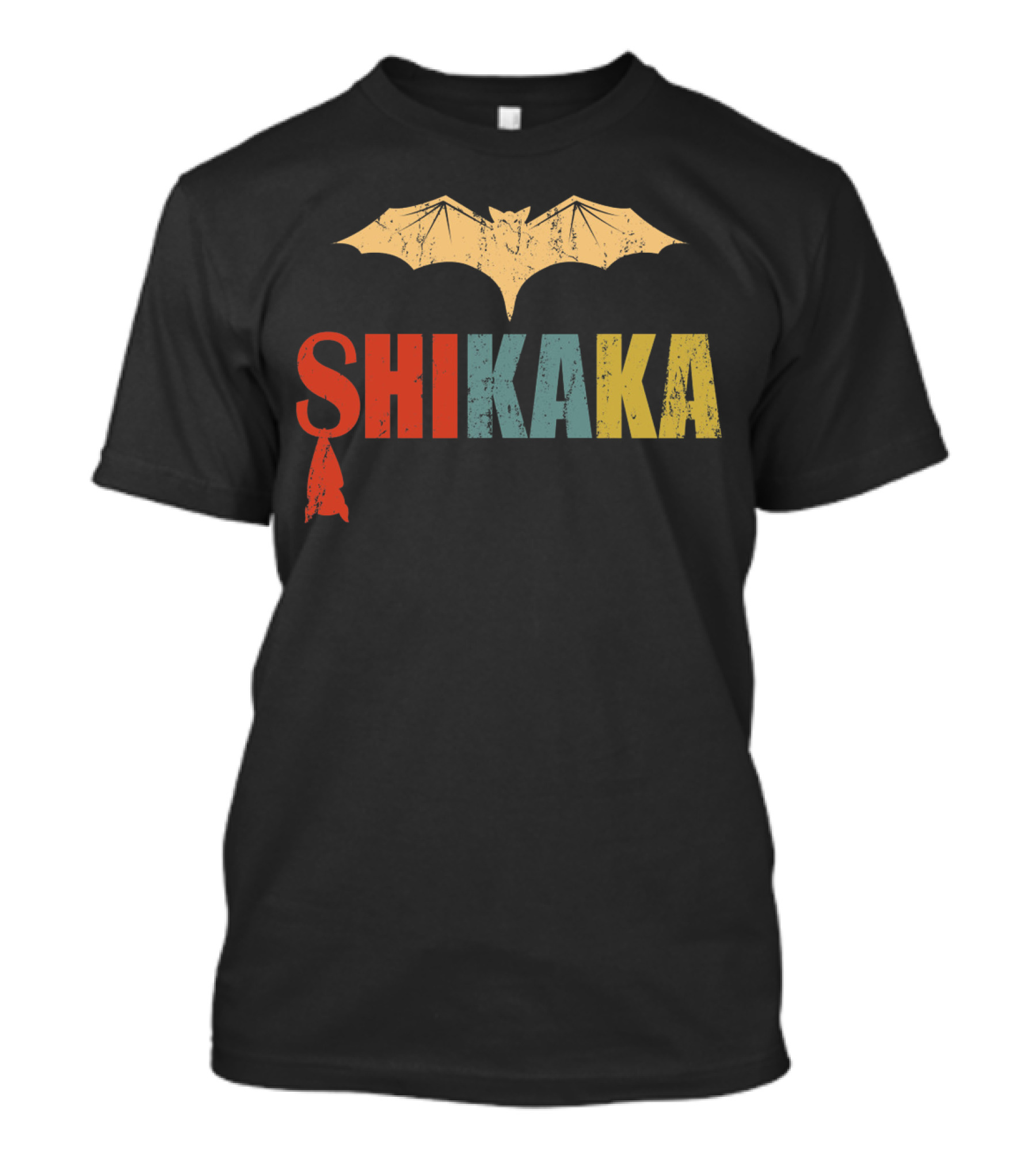 SHIKAKA Bat Silhouette T-Shirt
