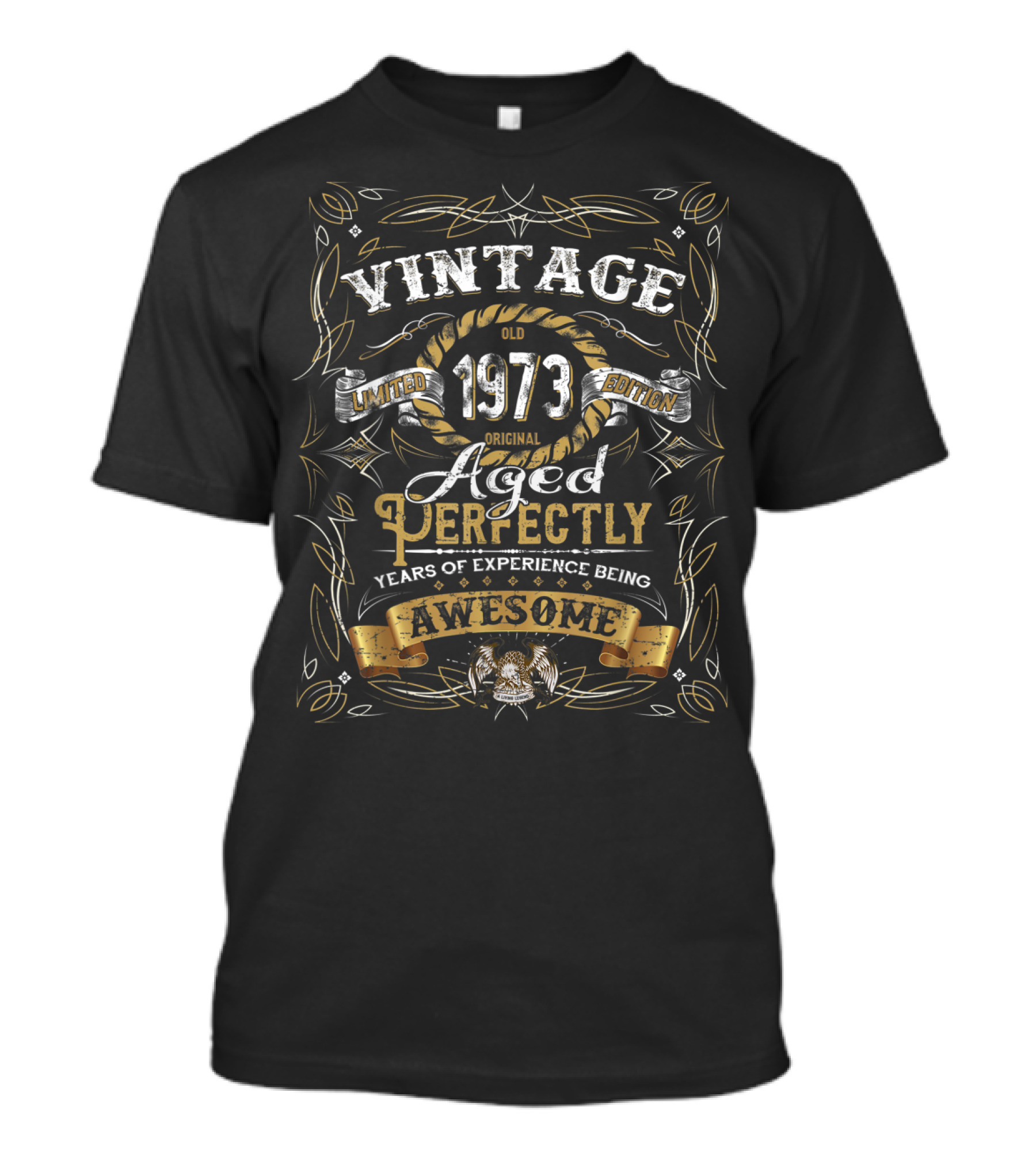Vintage 1973 Aged Perfectly Awesome Years Of Experience T-Shirt