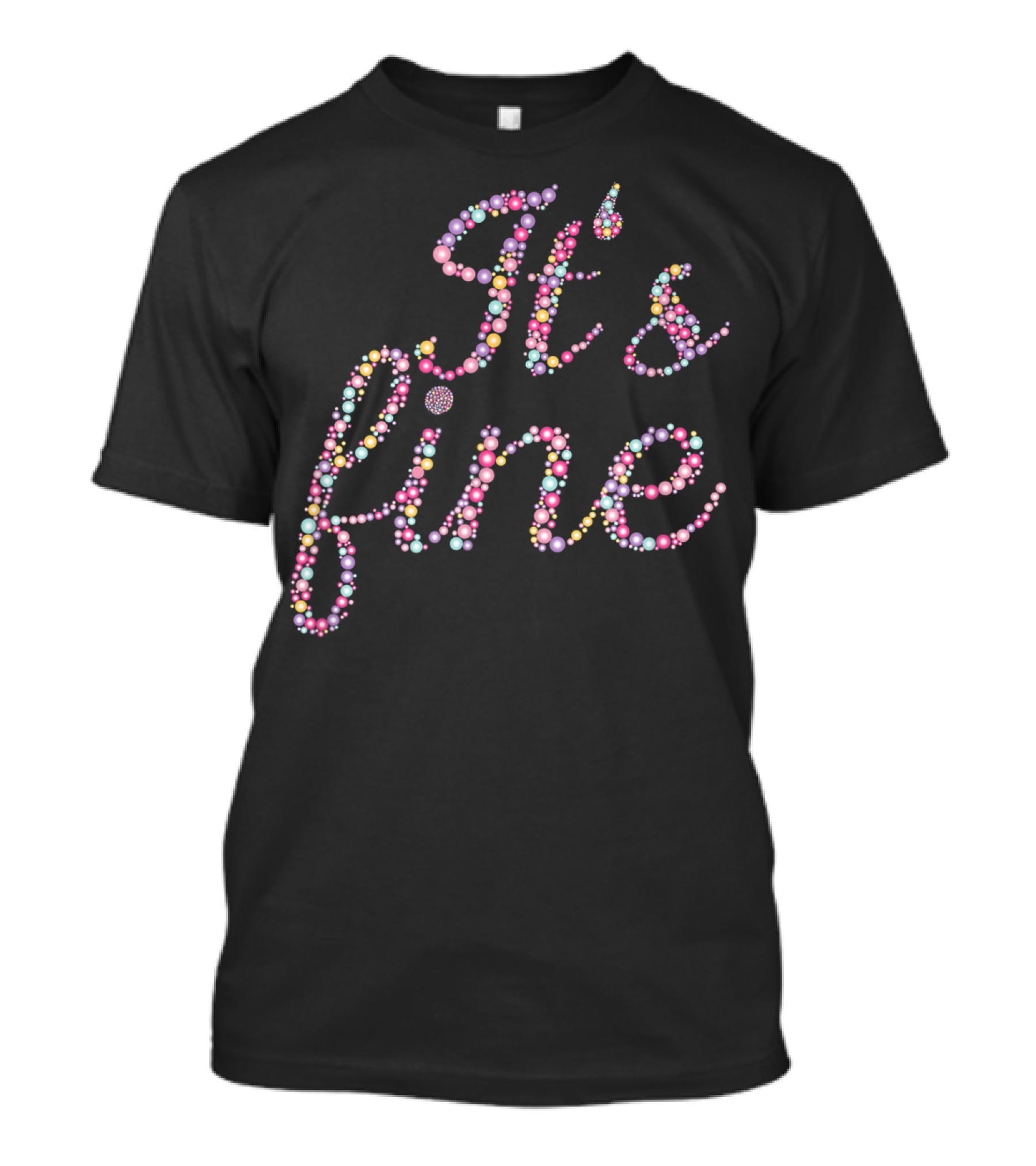 Classic Vintage It's Fine Pastel Beaded T-Shirt