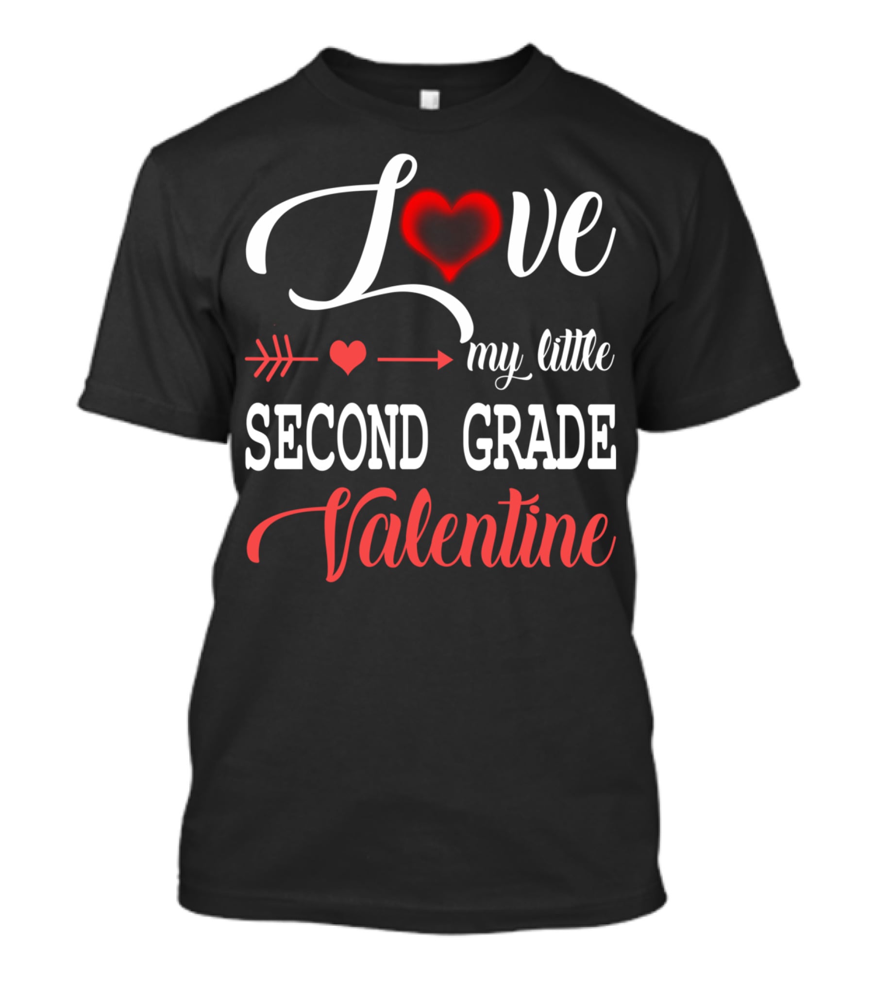 Love My Little Second Grade Valentine Heart Arrow T-Shirt