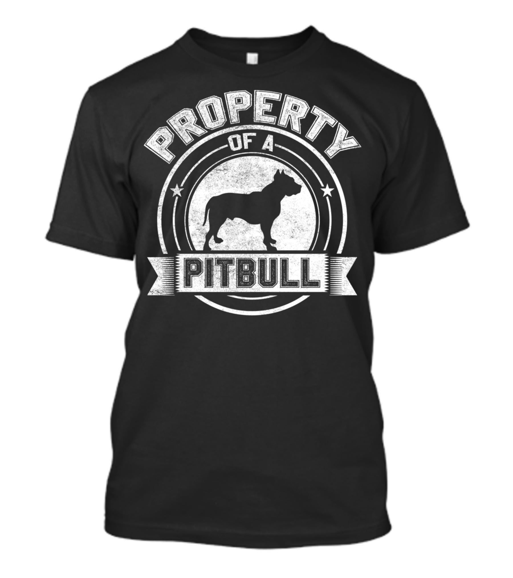 Property Of A Pitbull Bold Vintage Style Circular Emblem T-Shirt