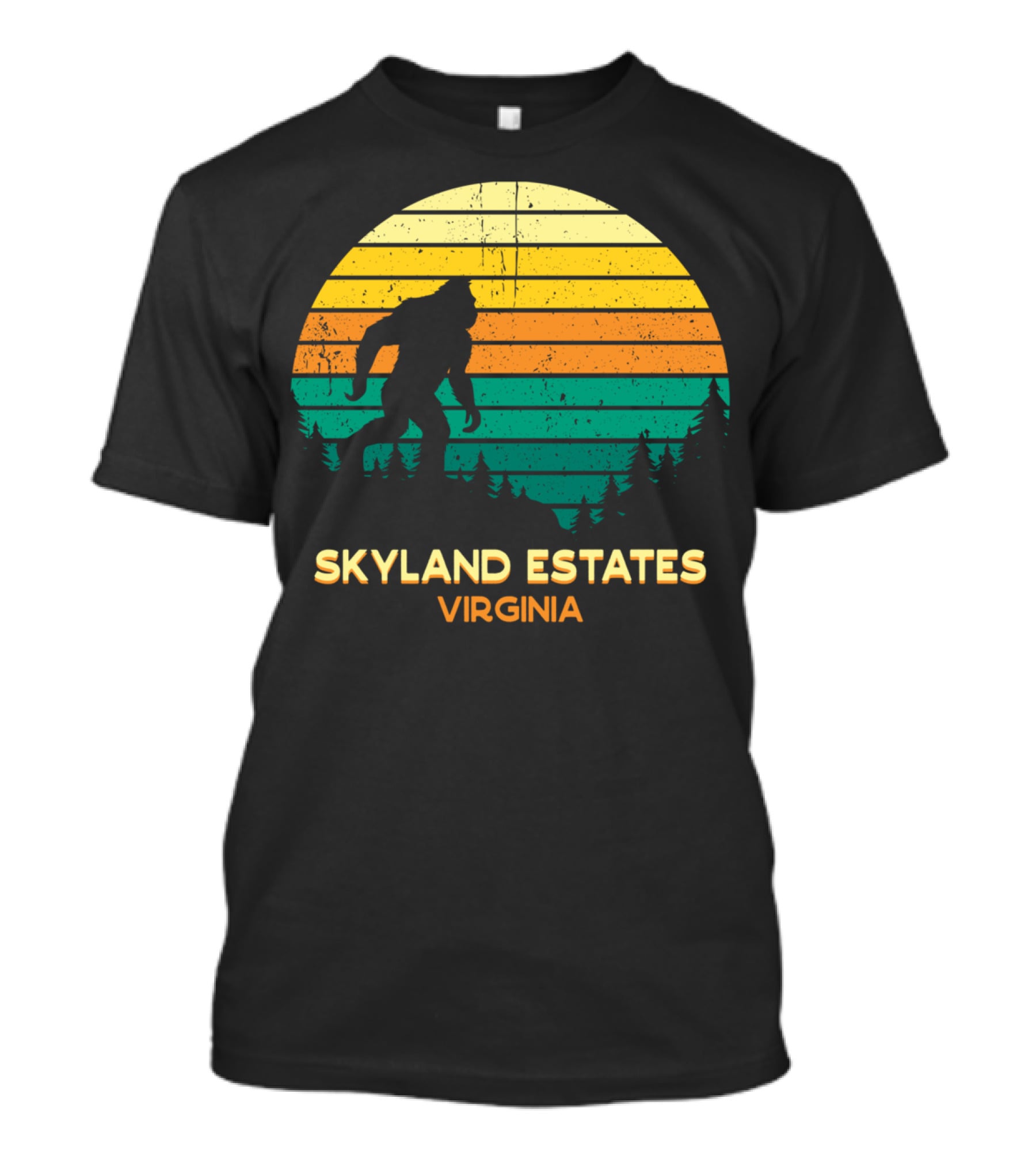 Skyland Estates Virginia Bigfoot Retro Sunset T-Shirt