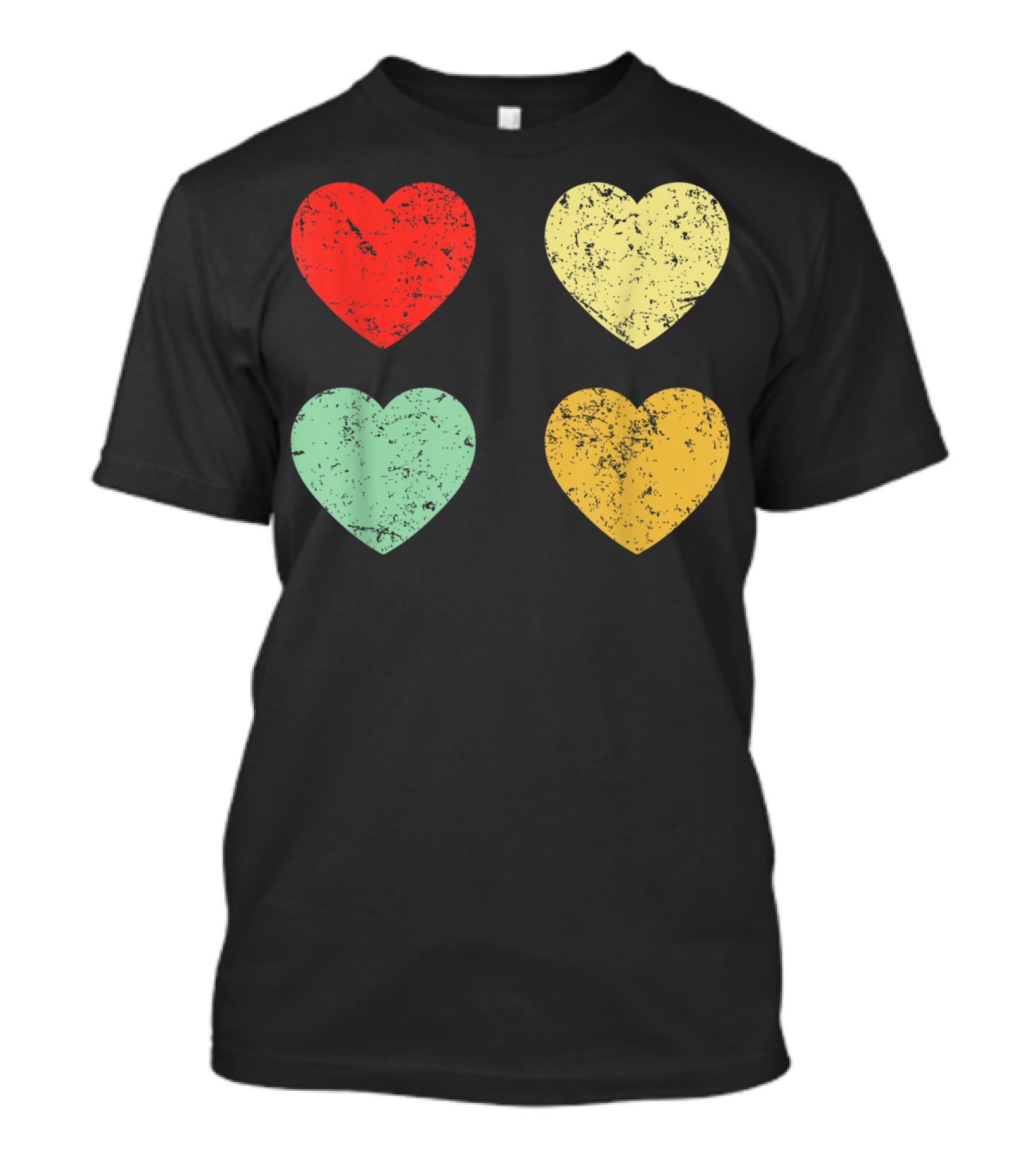 Retro Vintage Grunge Hearts Valentines Day T-Shirt