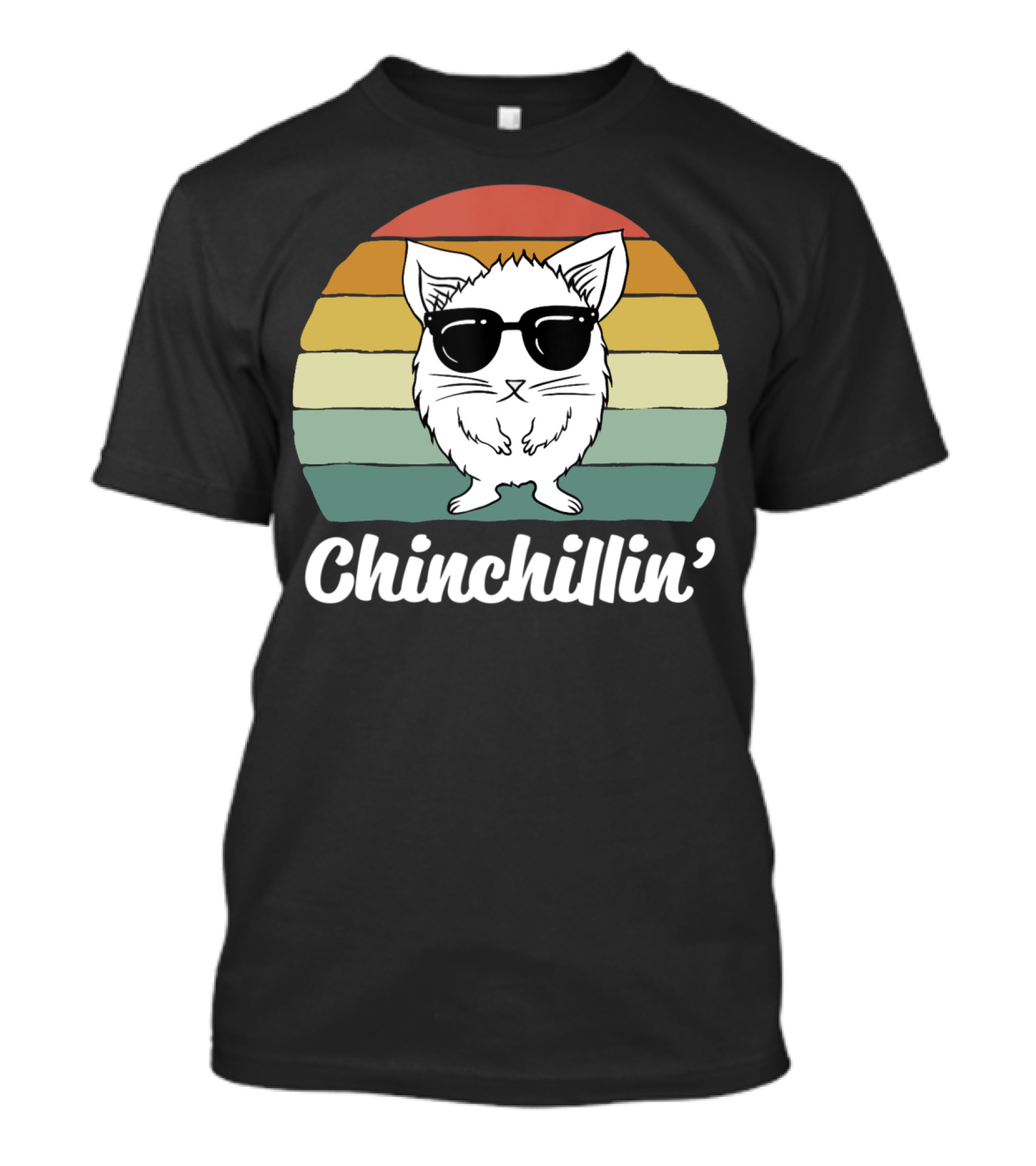 Chinchillin' Funny Chinchilla Owner Lover Retro Sunglasses T-Shirt